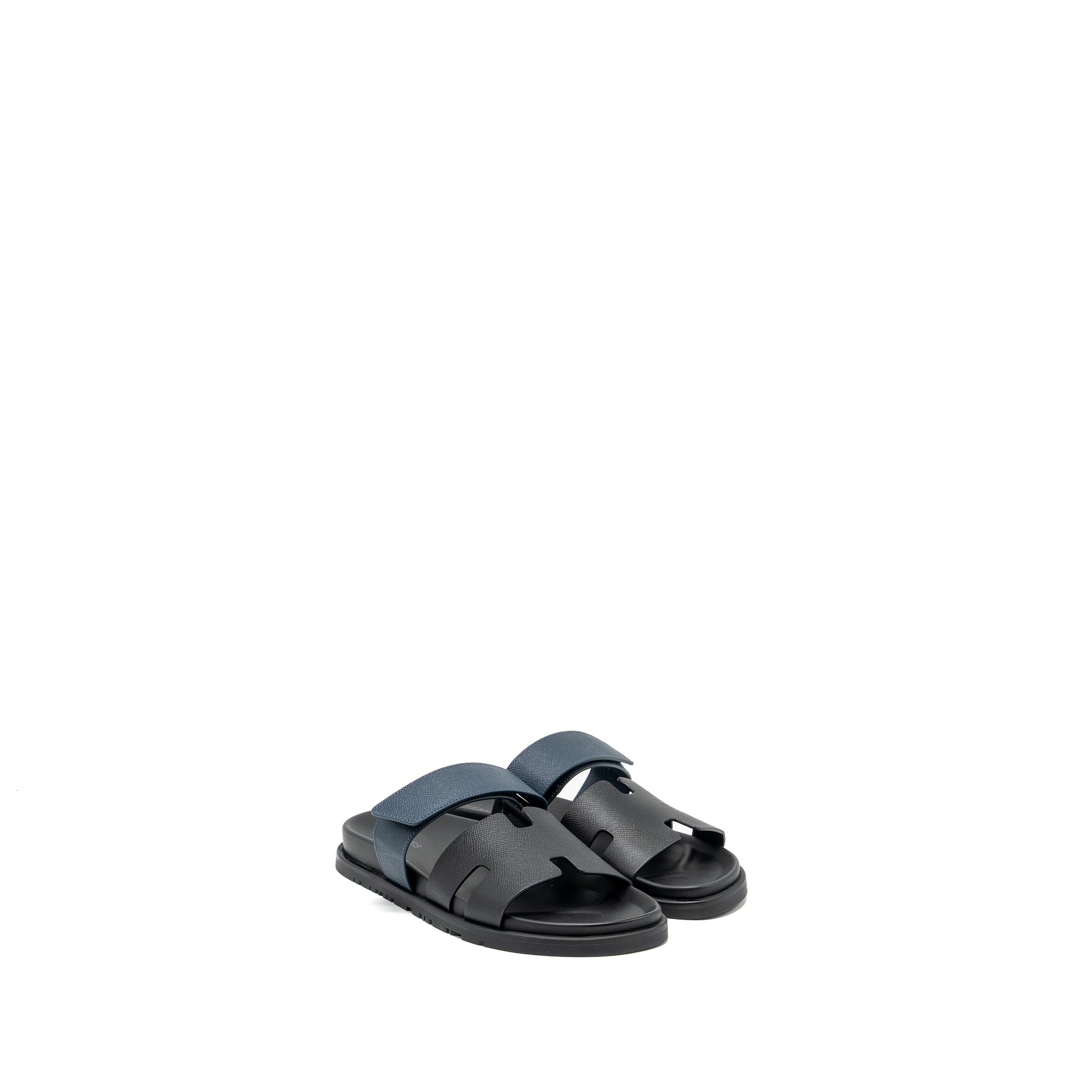 HERMES CHYPRE SANDALS BLACK/BLUE