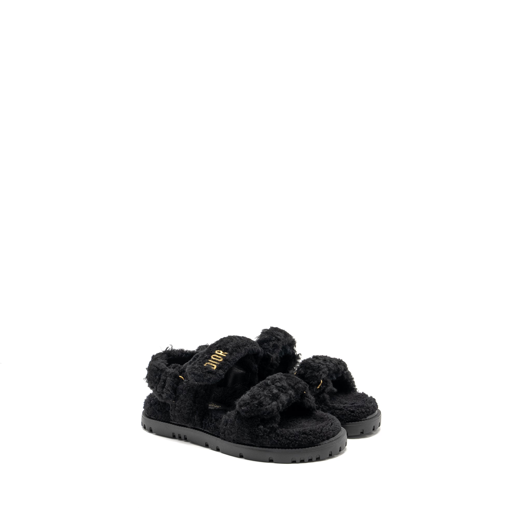 DIOR DIORACT SANDAL SHEARLING/SHEEPSKIN BLACK GHW