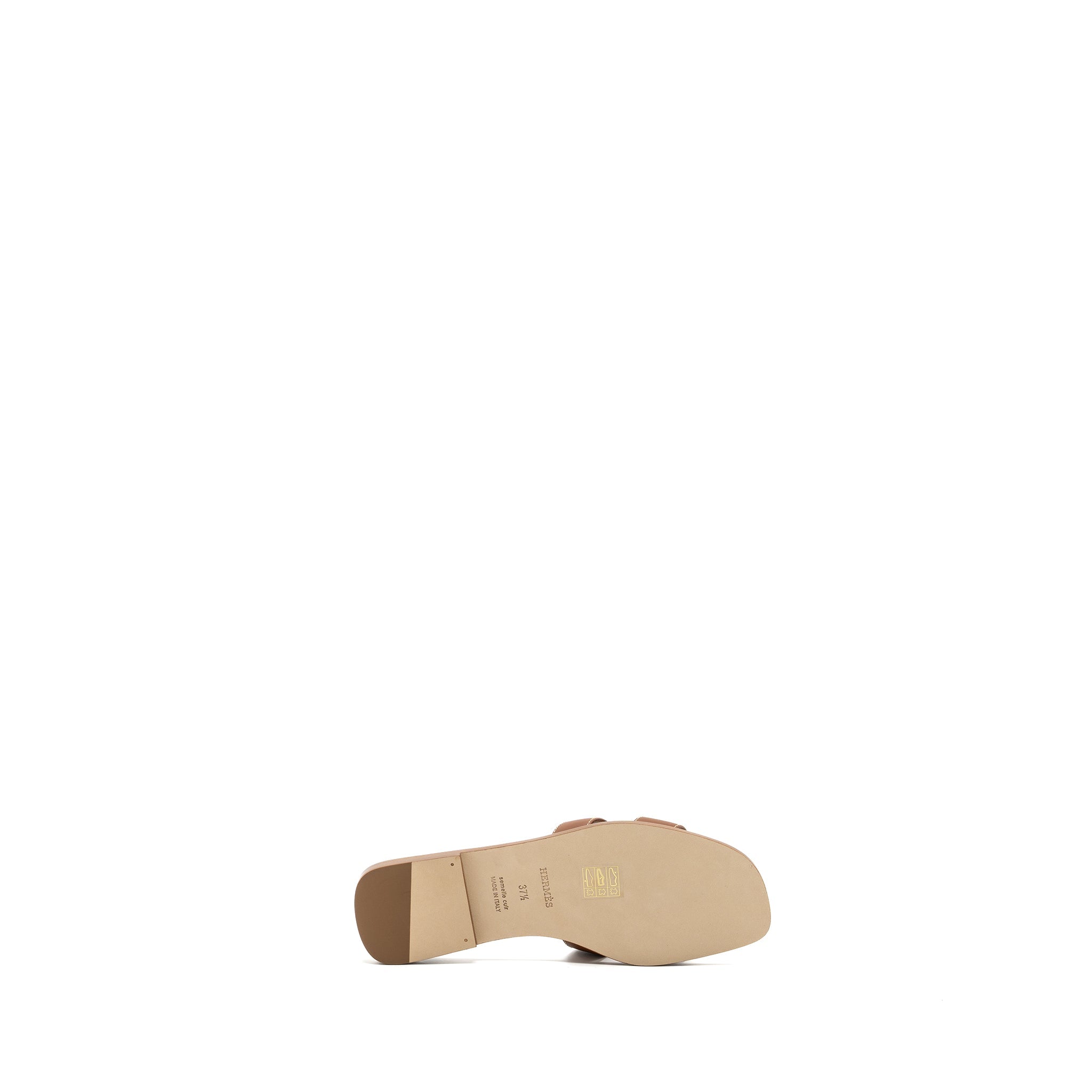 HERMES ORAN SANDALS BOX CALFSKIN GOLD