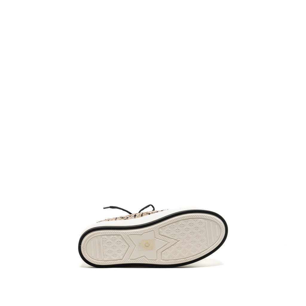 DIOR WALK’N’DIOR PLATFORM SNEAKER TWEED/LEATHER BEIGE/BLACK