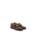 CHANEL LETTER LOGO LOAFERS PATENT CALFSKIN DARK BROWN LGHW