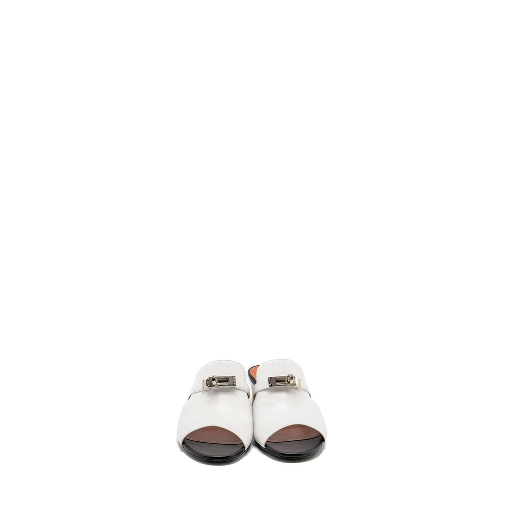 HERMES CANDY SANDAL LEATHER WHITE SHW