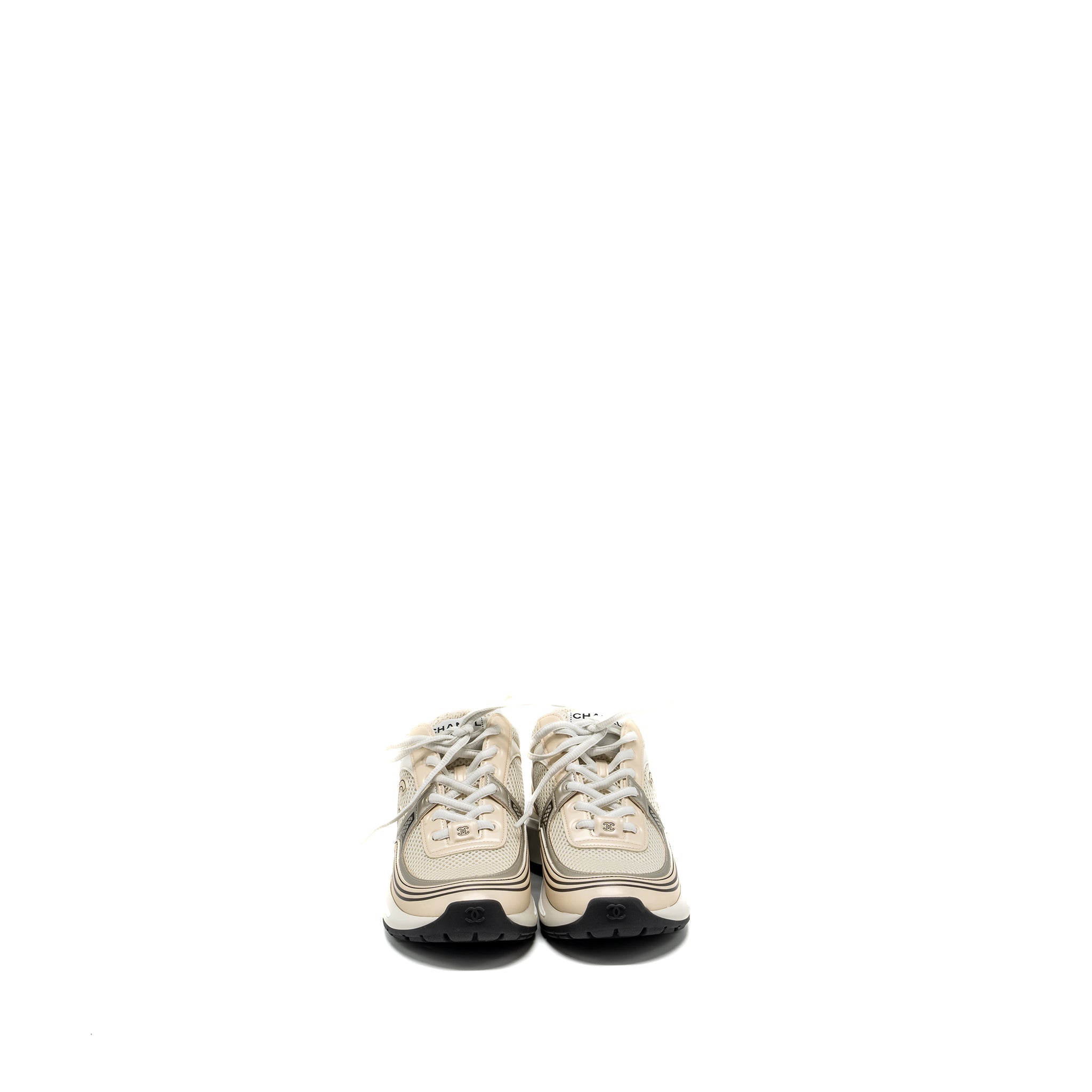 CHANEL METALLIC TRAINER/SNEAKER GOLD/SILVER