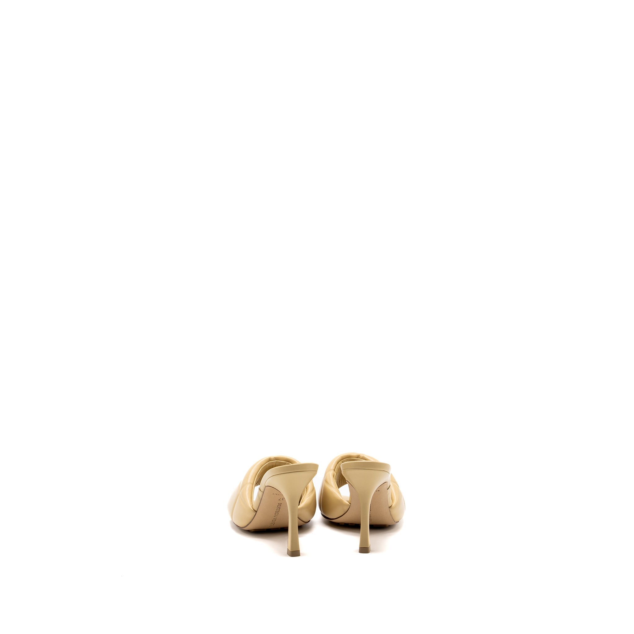 BOTTEGA VENETA LIDO SANDAL HEELS LAMBSKIN BEIGE