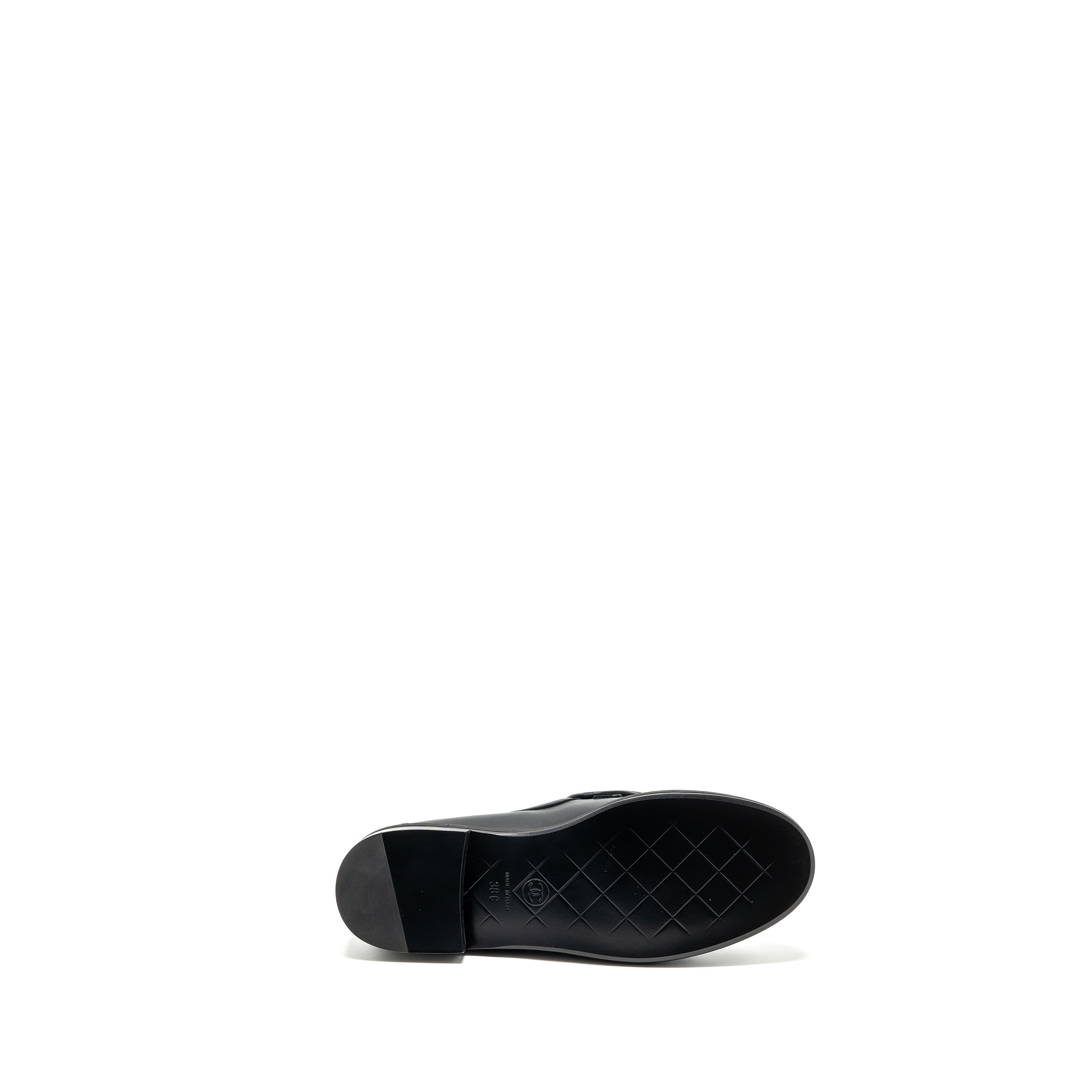 CHANEL QUILTED CC LOGO LOAFER BLACK LGHW