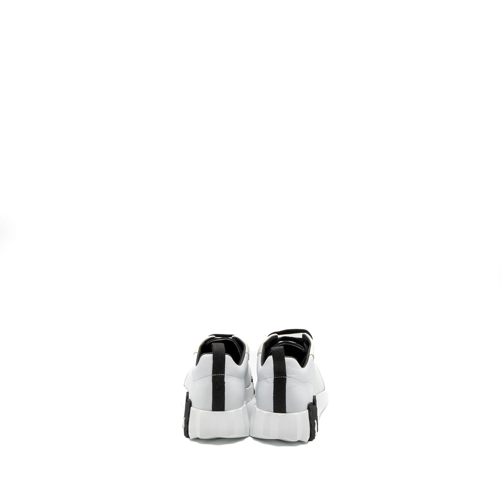 HERMES FEMME BOUNCING SNEAKER CHEVRE GRAINEE/VELOURS BLACK/WHITE
