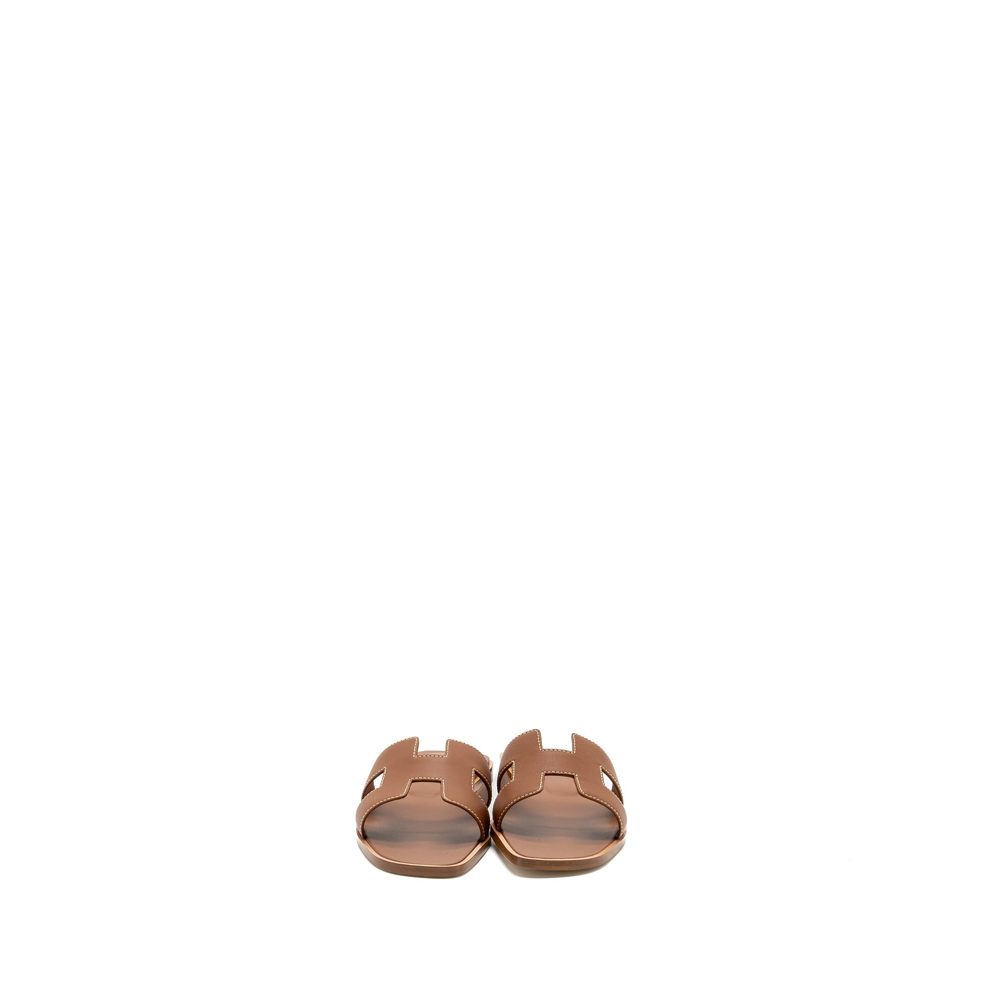 HERMES ORAN SANDALS BOX CALFSKIN GOLD
