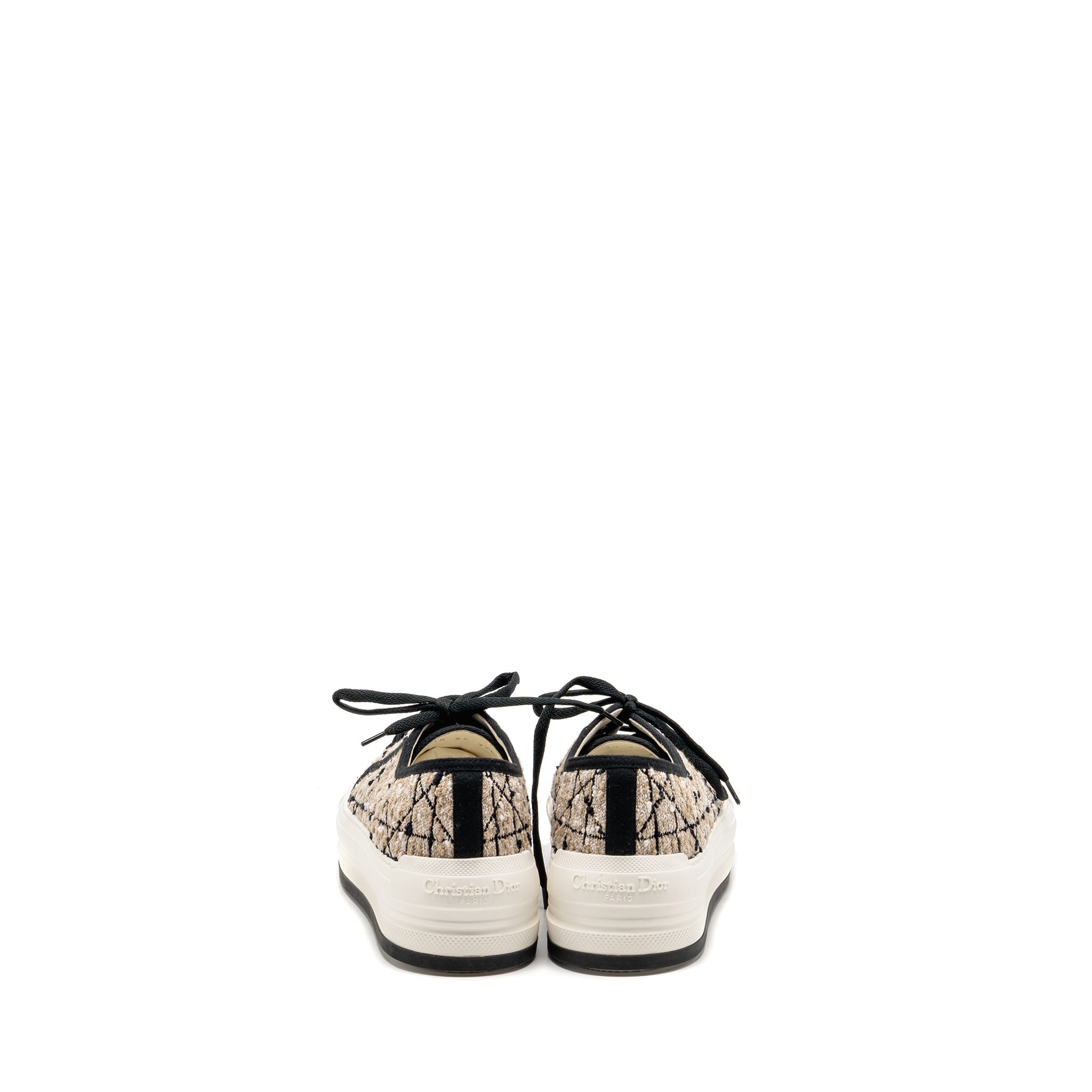 DIOR WALK’N’DIOR PLATFORM SNEAKER TWEED/LEATHER BEIGE/BLACK