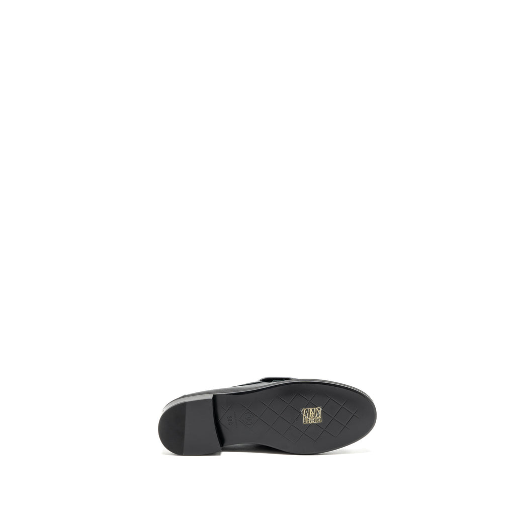 CHANEL QUILTED CC LOGO LOAFER BLACK LGHW
