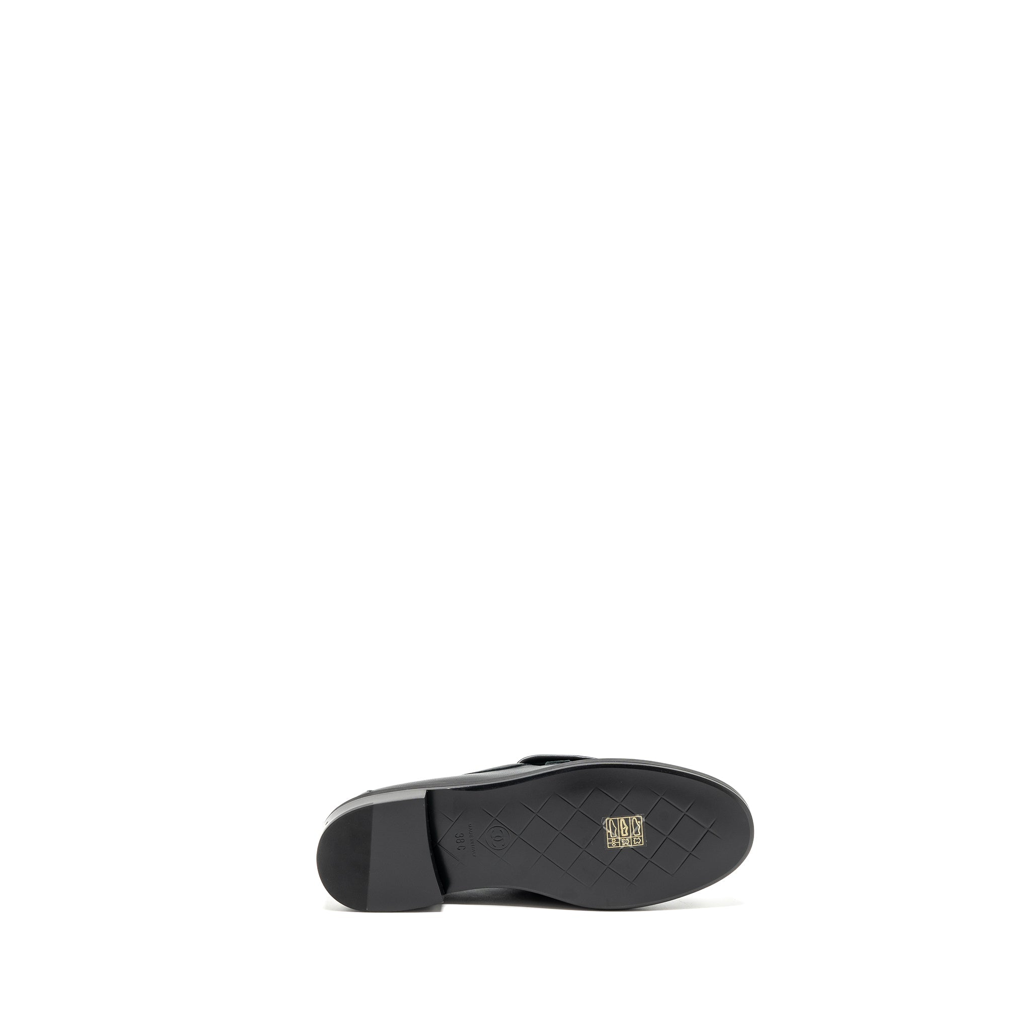 CHANEL QUILTED CC LOGO LOAFER BLACK LGHW