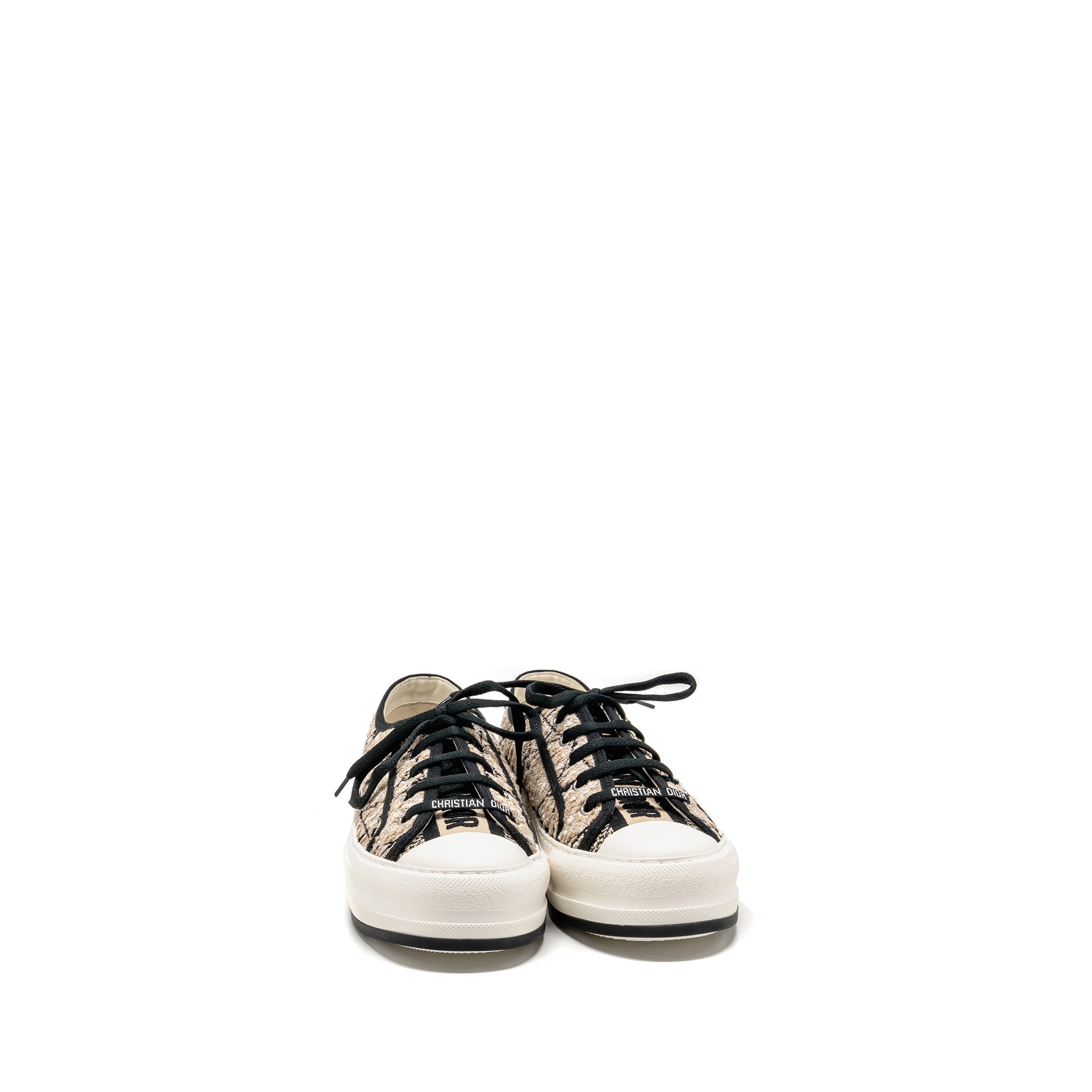 DIOR WALK’N’DIOR PLATFORM SNEAKER TWEED/LEATHER BEIGE/BLACK