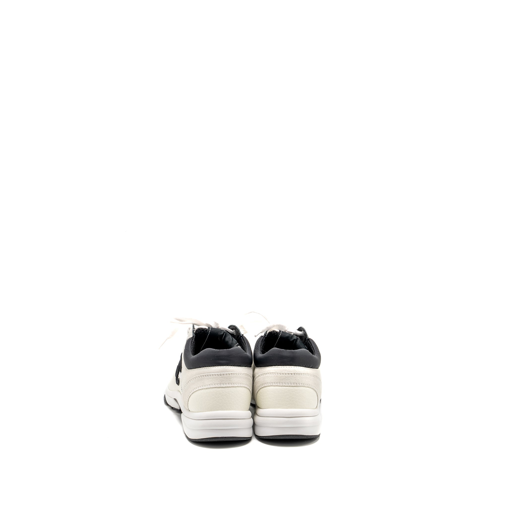 CHANEL CC LOGO SNEAKER SUEDE/CALFSKIN WHITE/BLACK