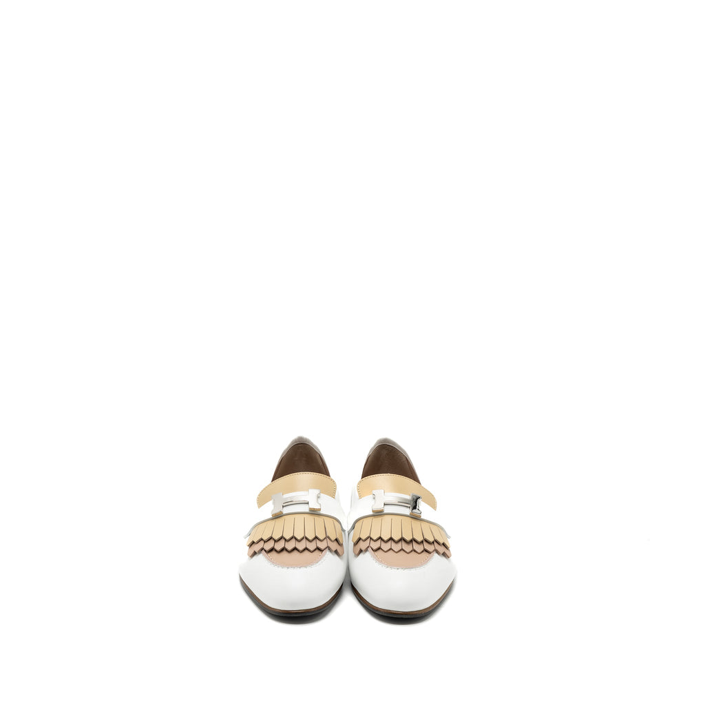 HERMES MOCASSINS ROYAL CALFSKIN WHITE/MULTICOLOUR SHW