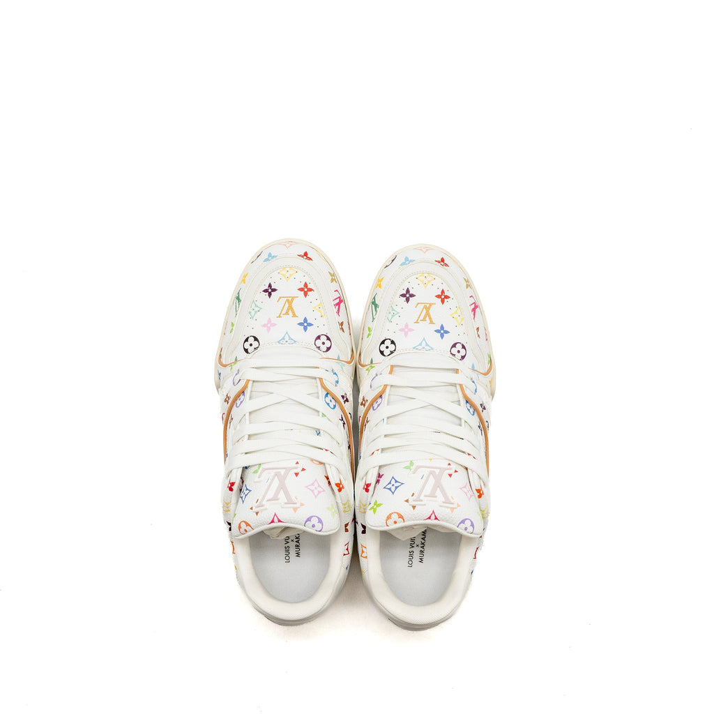 LOUIS VUITTON TAKASHI MURAKAMI LV TRAINER SNEAKER GRAINED CALFSKIN WHITE/MULTICOLOUR