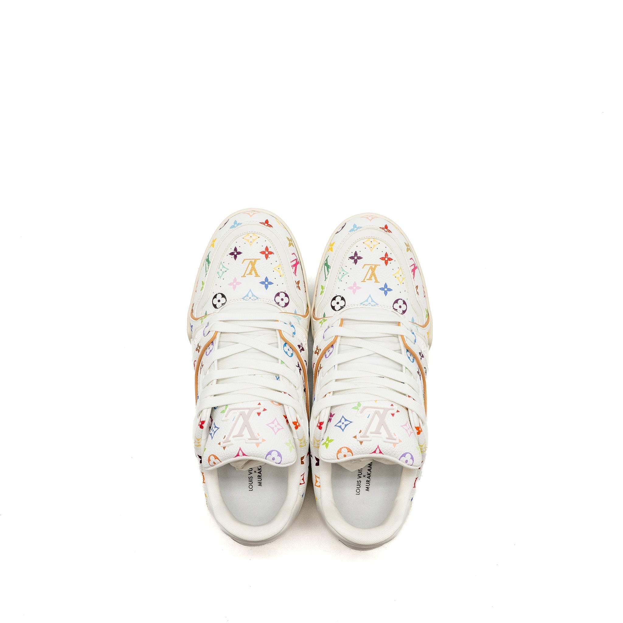 LOUIS VUITTON TAKASHI MURAKAMI LV TRAINER SNEAKER GRAINED CALFSKIN WHITE/MULTICOLOUR