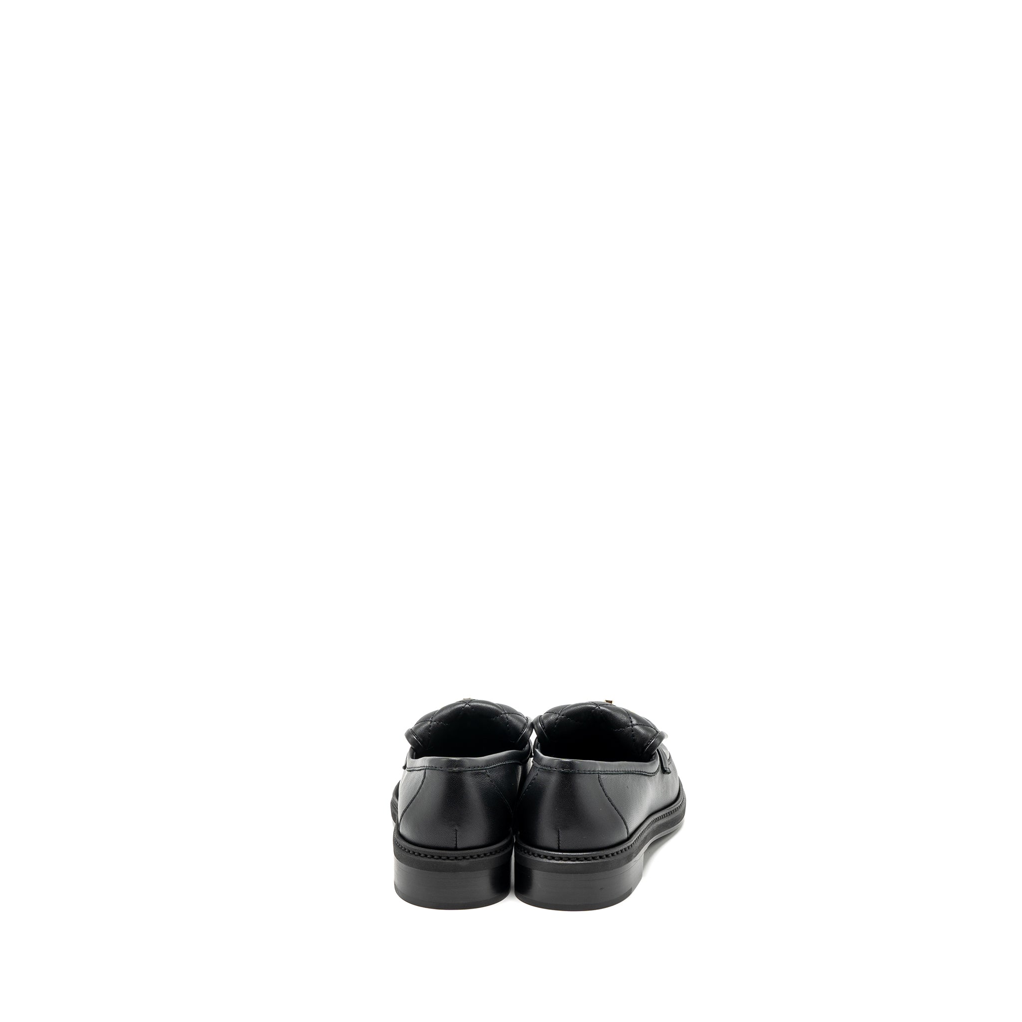 CHANEL QUILTED CC LOGO LOAFER BLACK LGHW