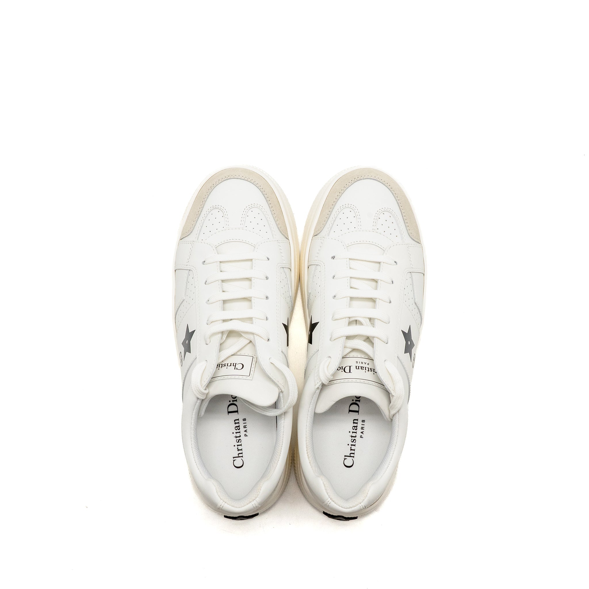 DIOR DIOR STAR PLATFORM SNEAKER CALFSKIN/SUEDE WHITE/BLACK