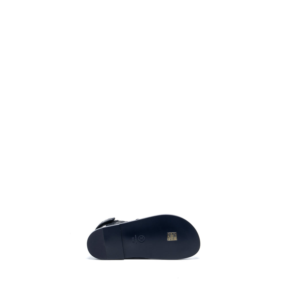 CHANEL DAD SANDALS DENIM GREY MULTICOLOUR HARDWARE