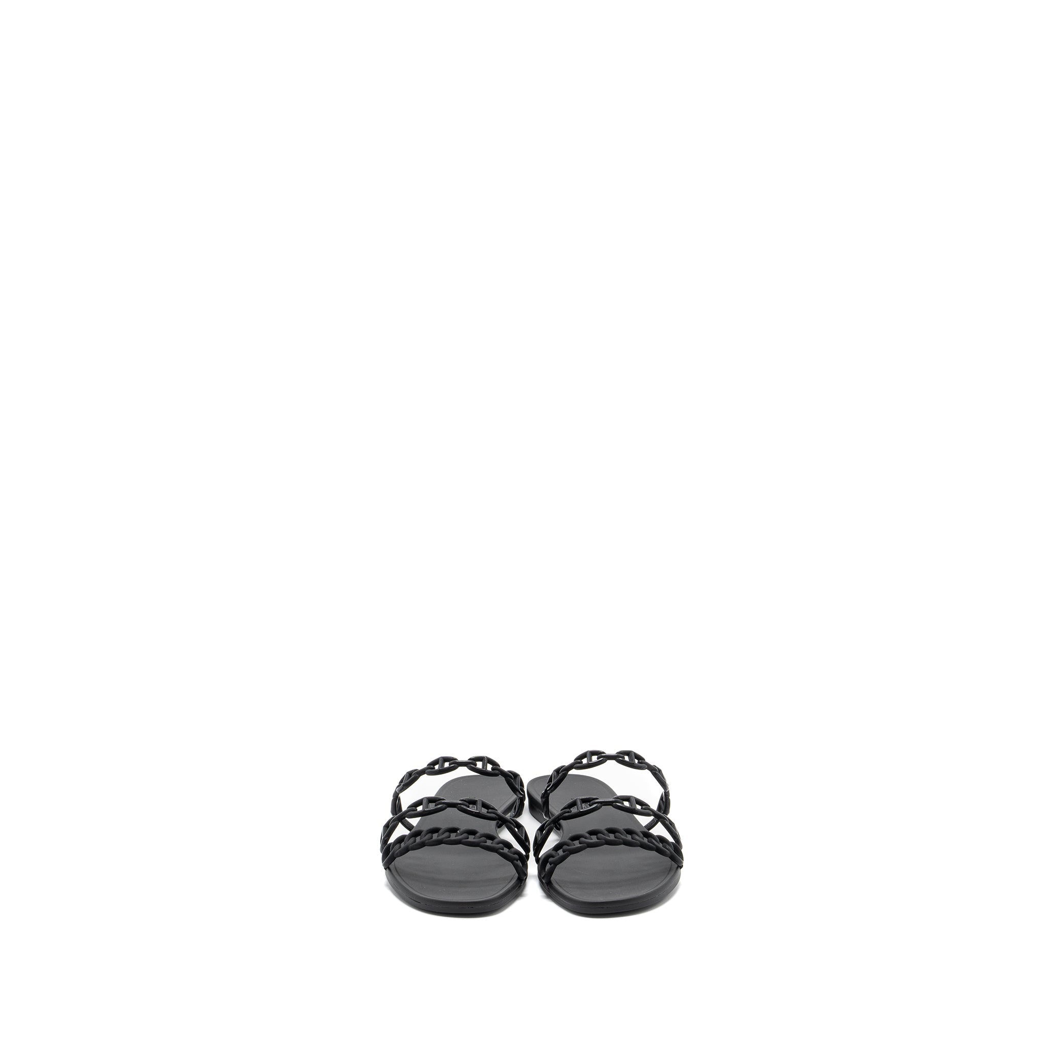 HERMES CHAINE D’ANCRE RIVAGE SANDALS BLACK