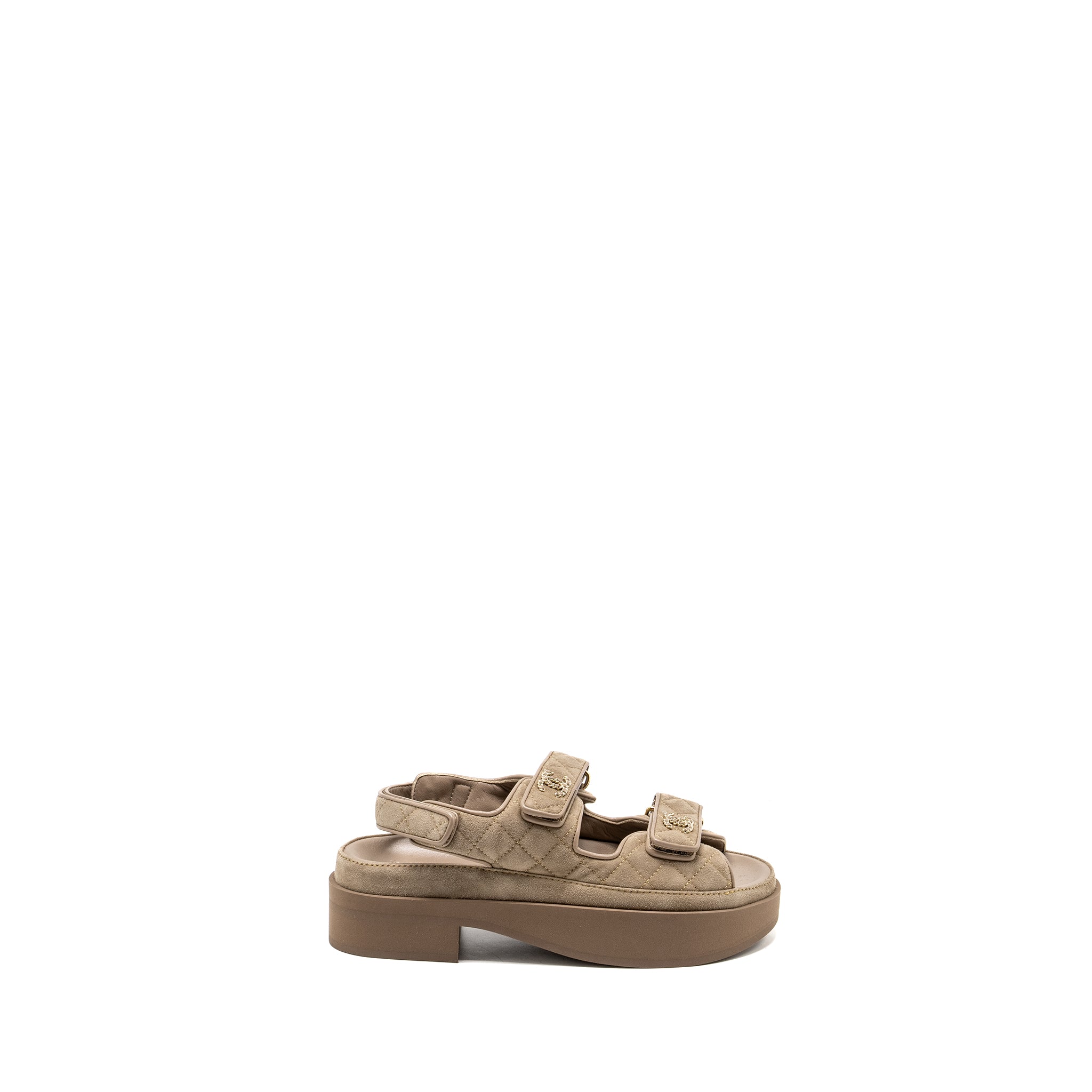 CHANEL 23P DAD SANDALS SUEDE GREY
