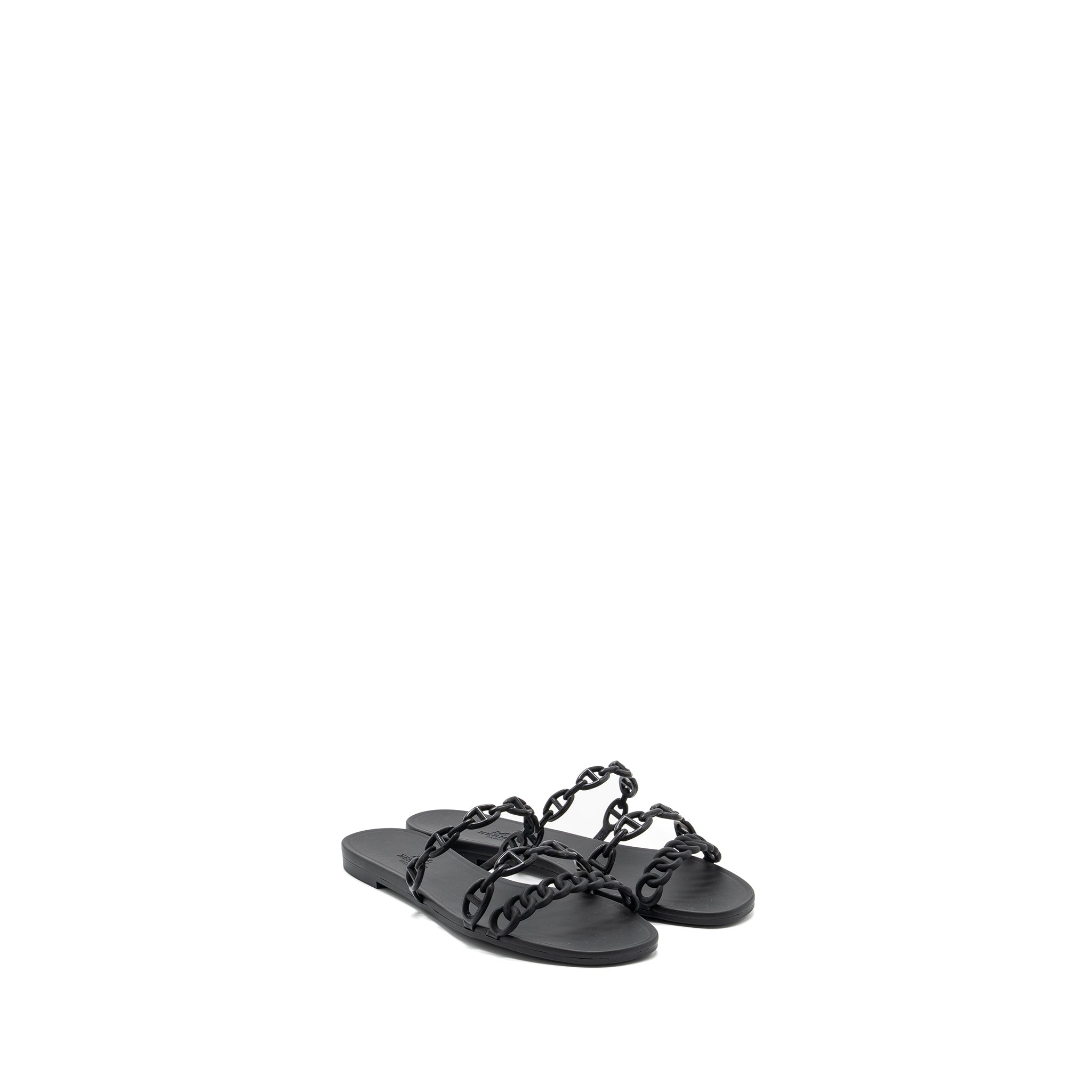 HERMES CHAINE D’ANCRE RIVAGE SANDALS BLACK
