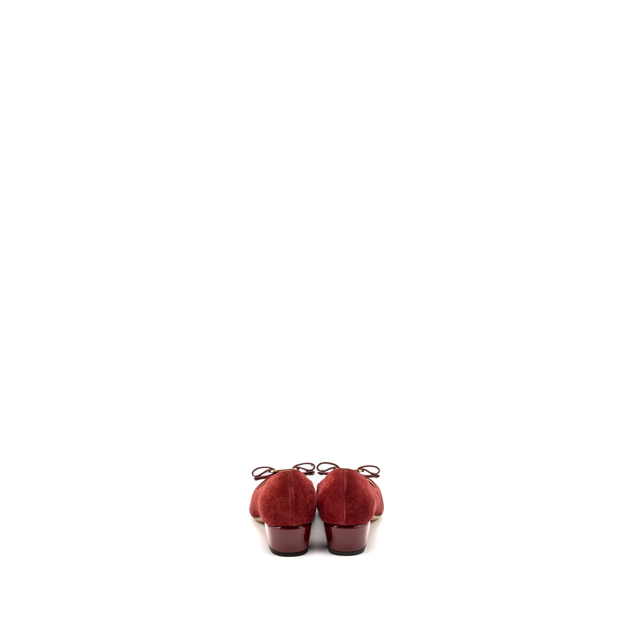 SALVATORE FERRAGAMO MY MUSE SUEDE/PATENT RED GHW