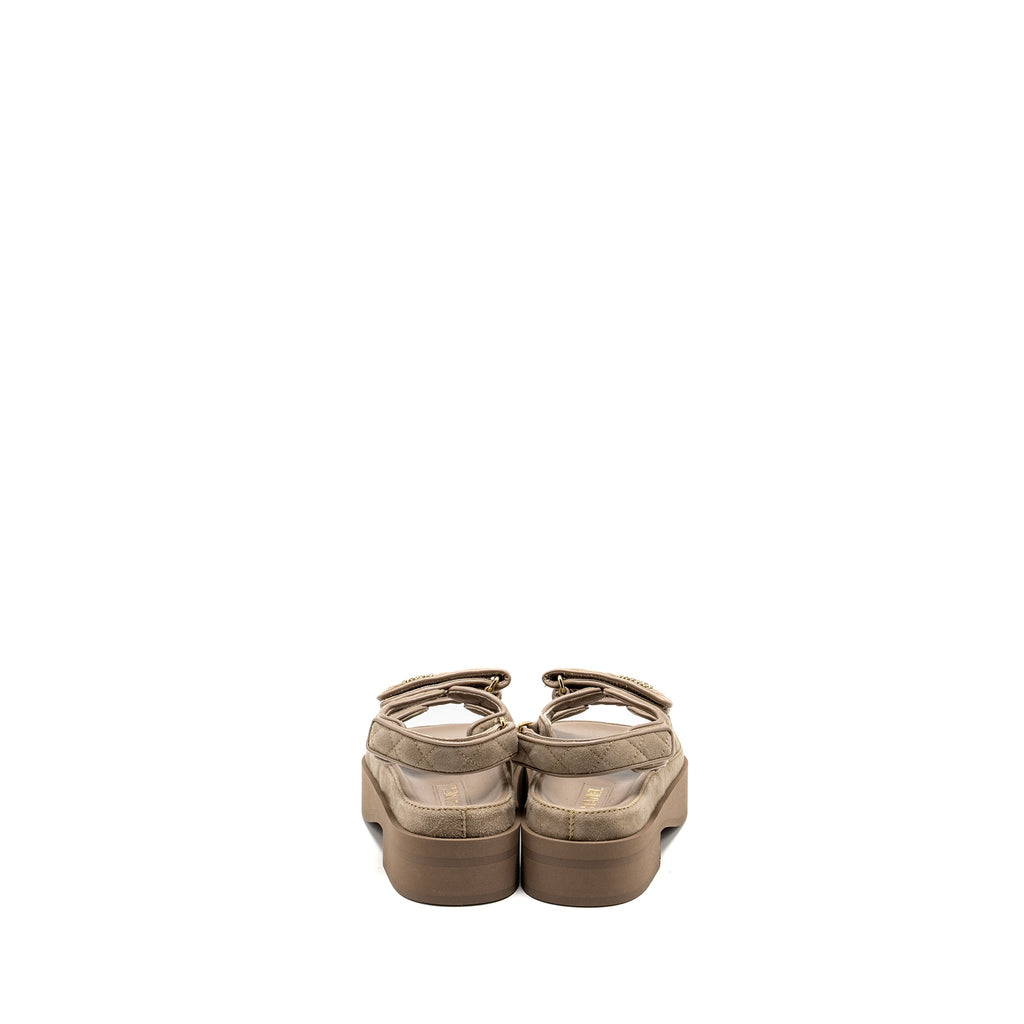CHANEL 23P DAD SANDALS SUEDE GREY