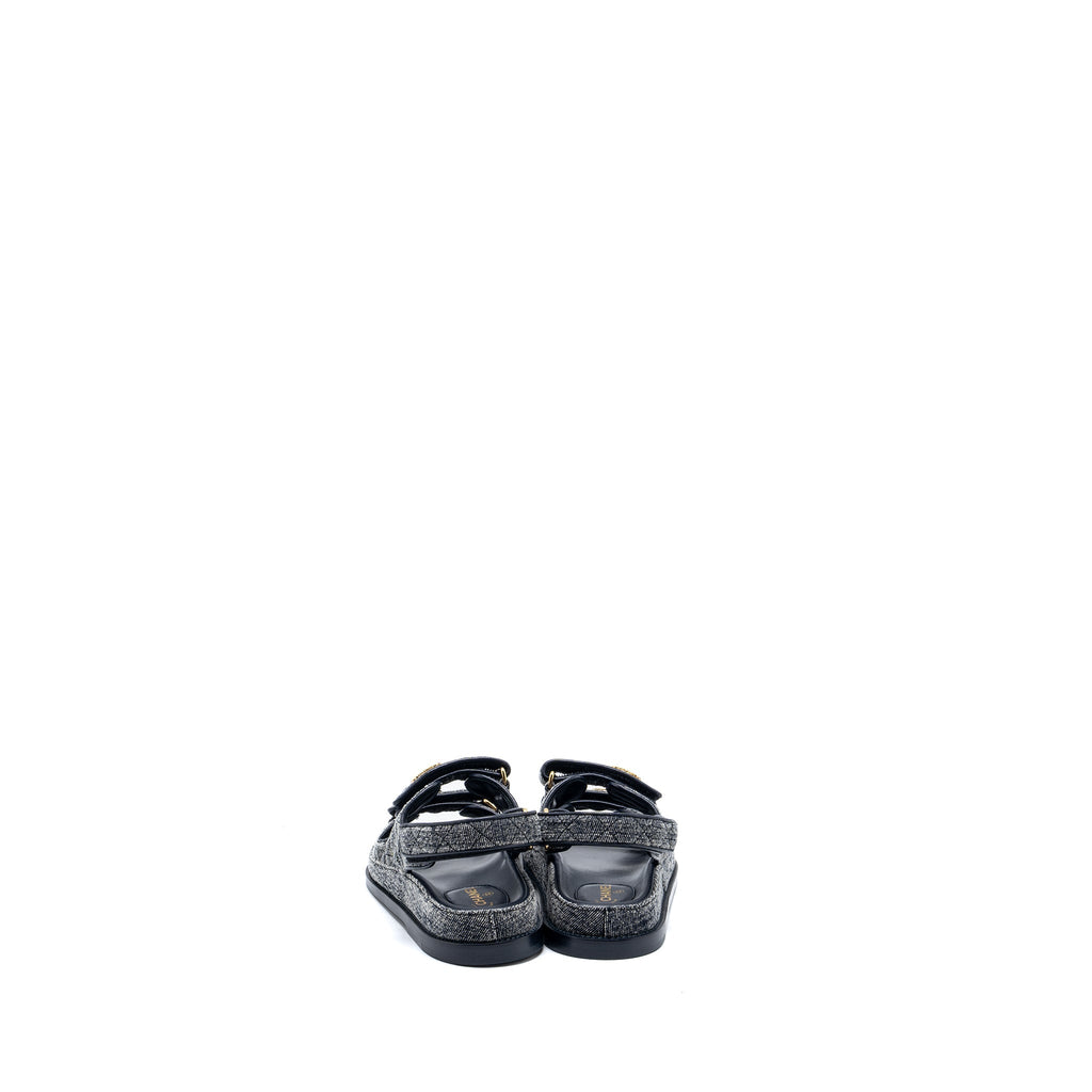 CHANEL DAD SANDALS DENIM GREY MULTICOLOUR HARDWARE