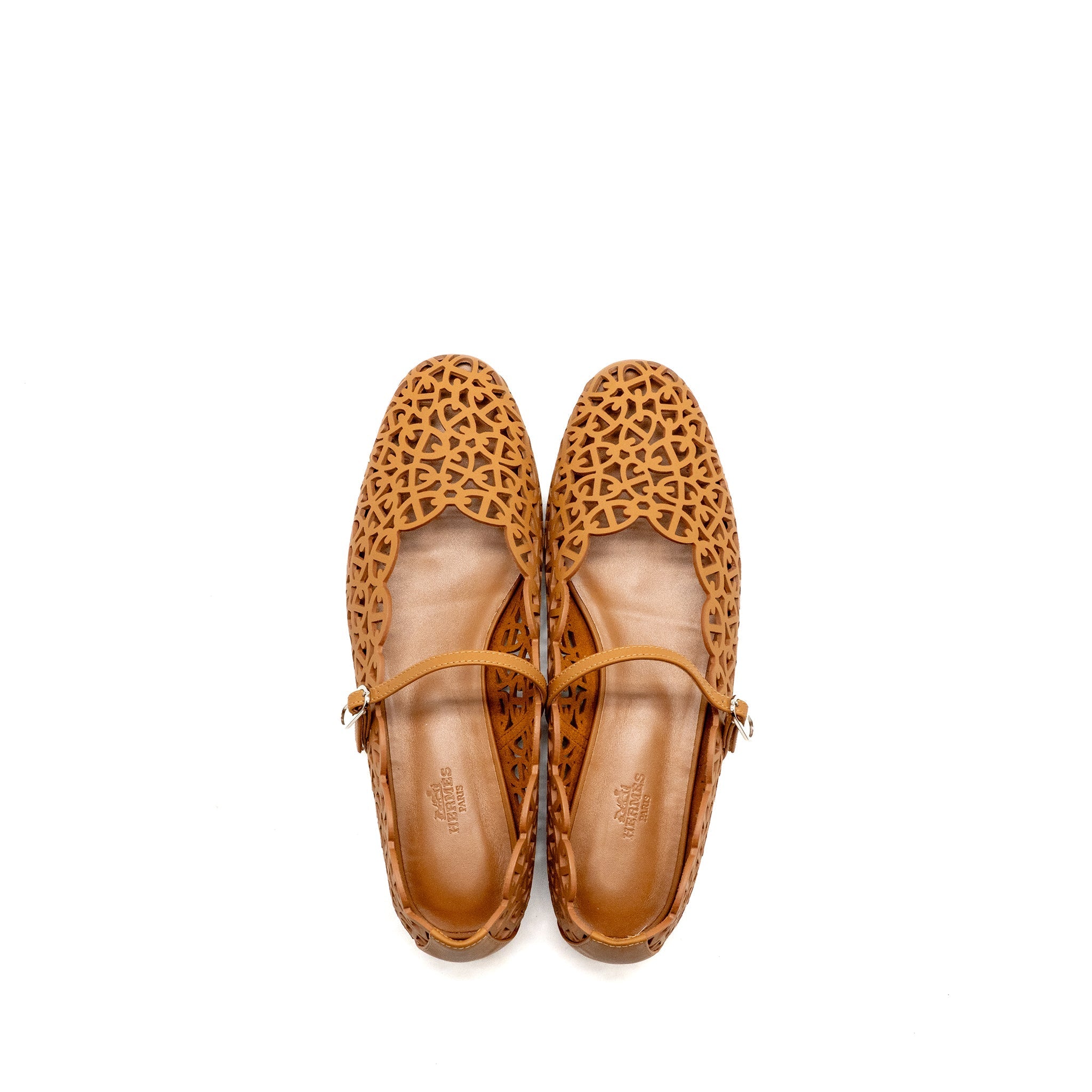 HERMES MELI BALLET FLAT CALFSKIN NATUREL SHW