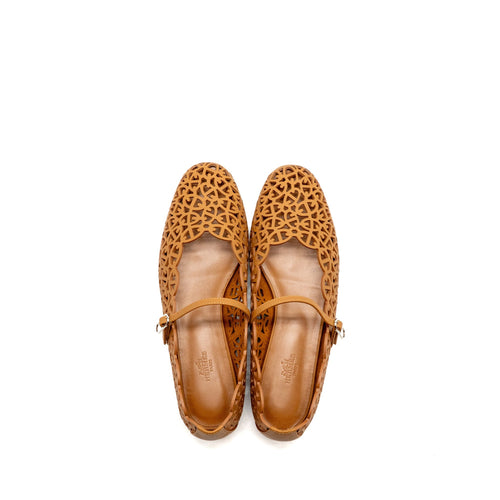 HERMES MELI BALLET FLAT CALFSKIN NATUREL SHW
