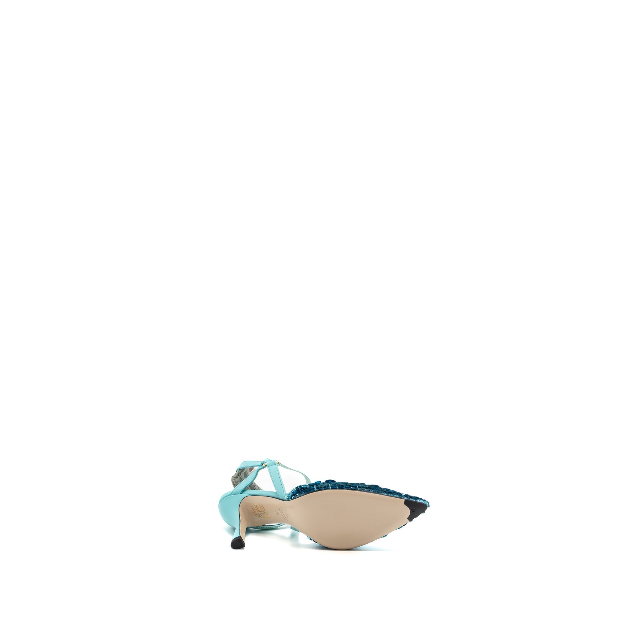 FENDI COLIBRI LITE SANDAL SEQUIN BLUE