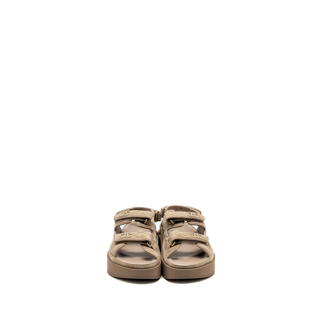 CHANEL 23P DAD SANDALS SUEDE GREY