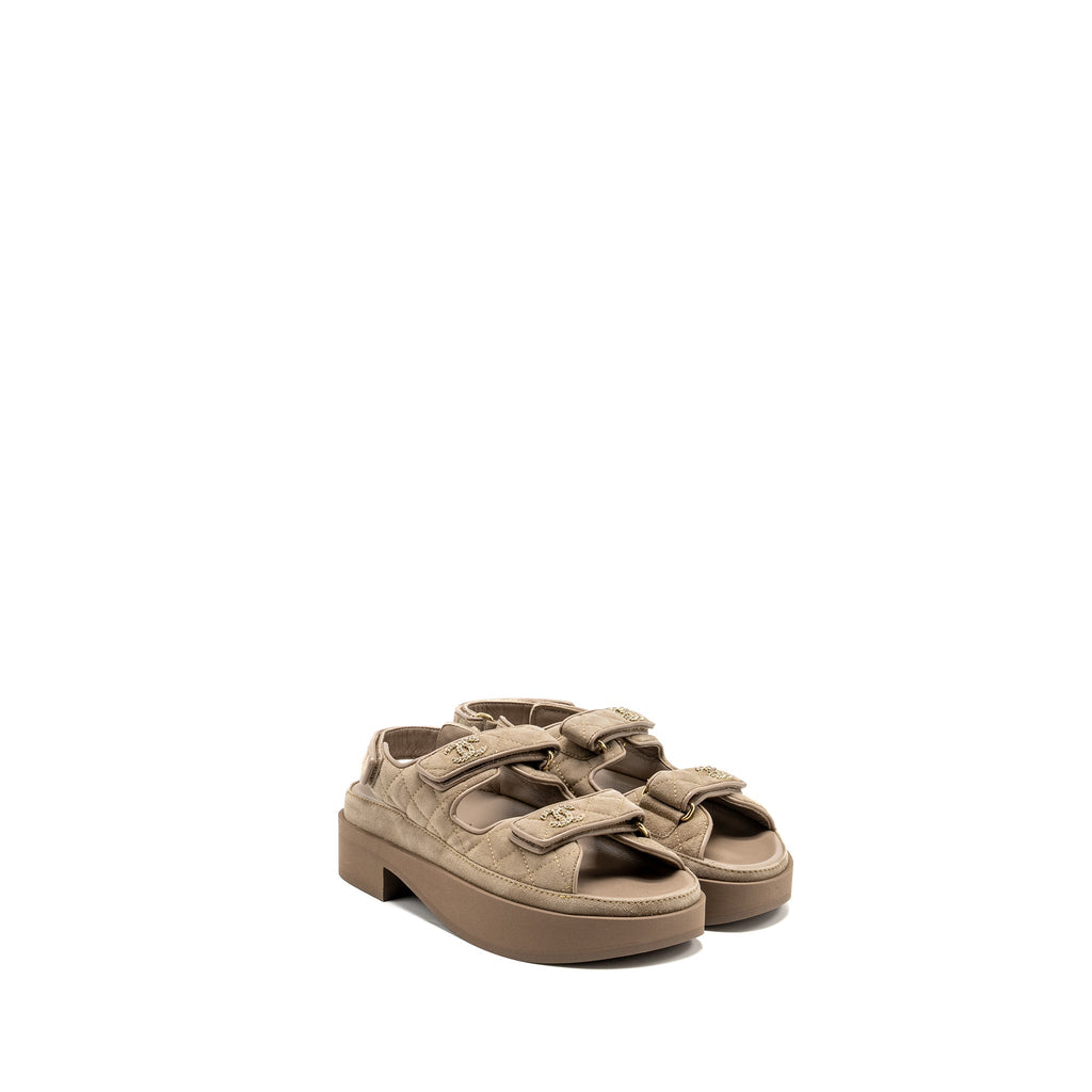 CHANEL 23P DAD SANDALS SUEDE GREY