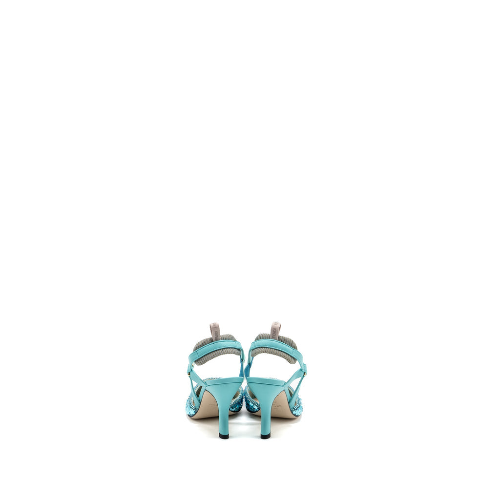 FENDI COLIBRI LITE SANDAL SEQUIN BLUE