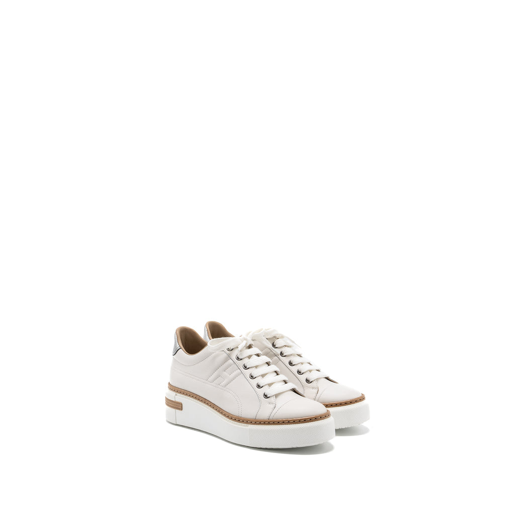 HERMES FEMME POLO SNEAKERS WHITE/ ARGENT