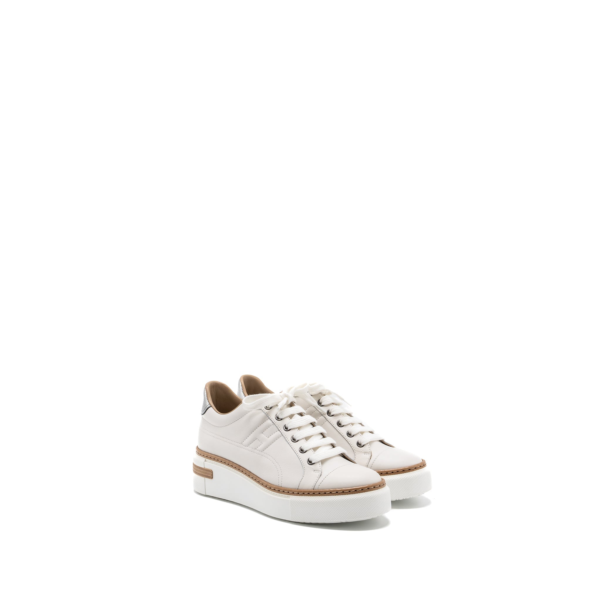 HERMES FEMME POLO SNEAKERS WHITE/ ARGENT