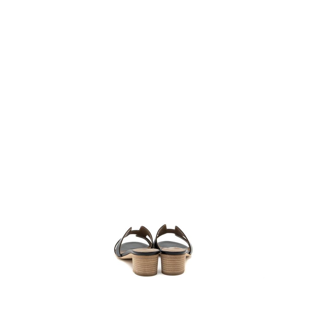 HERMES OASIS SANDALS BOX CALFSKIN BLACK