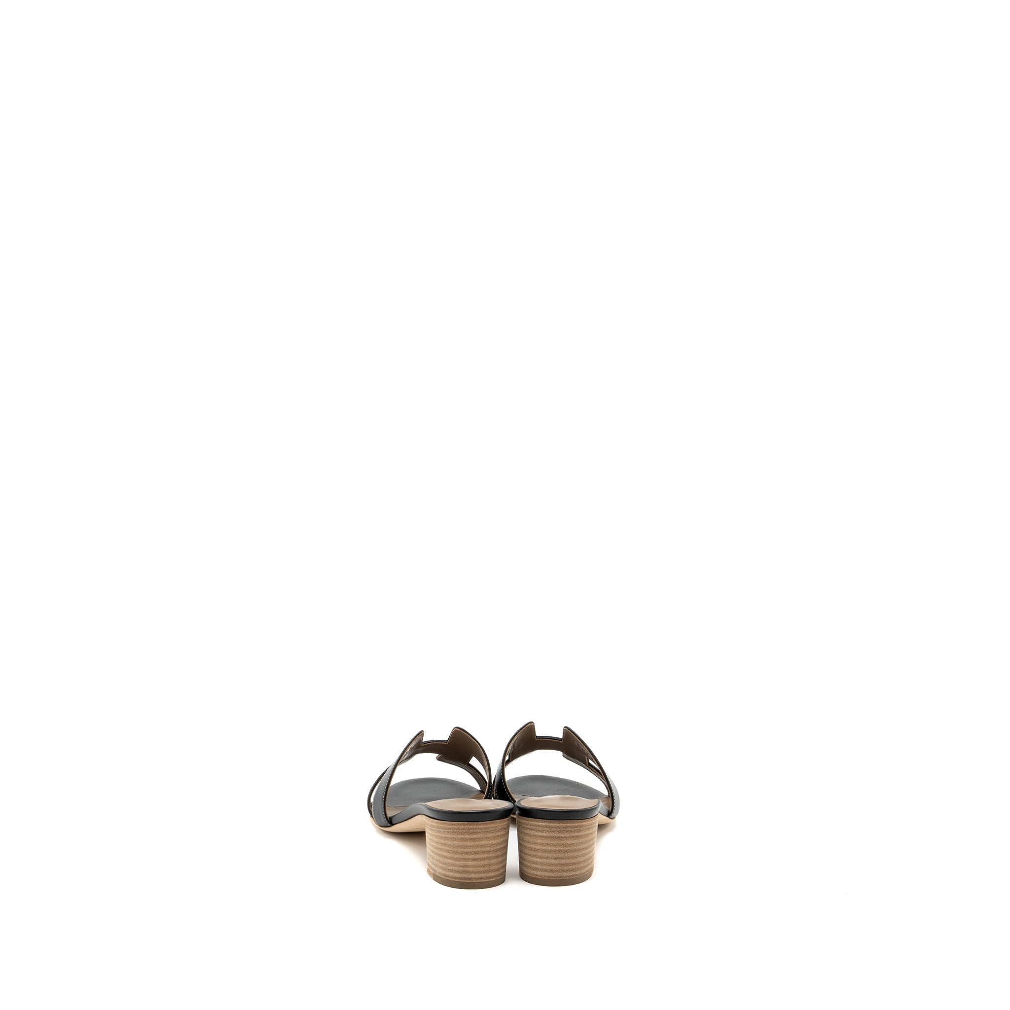 HERMES OASIS SANDALS BOX CALFSKIN BLACK