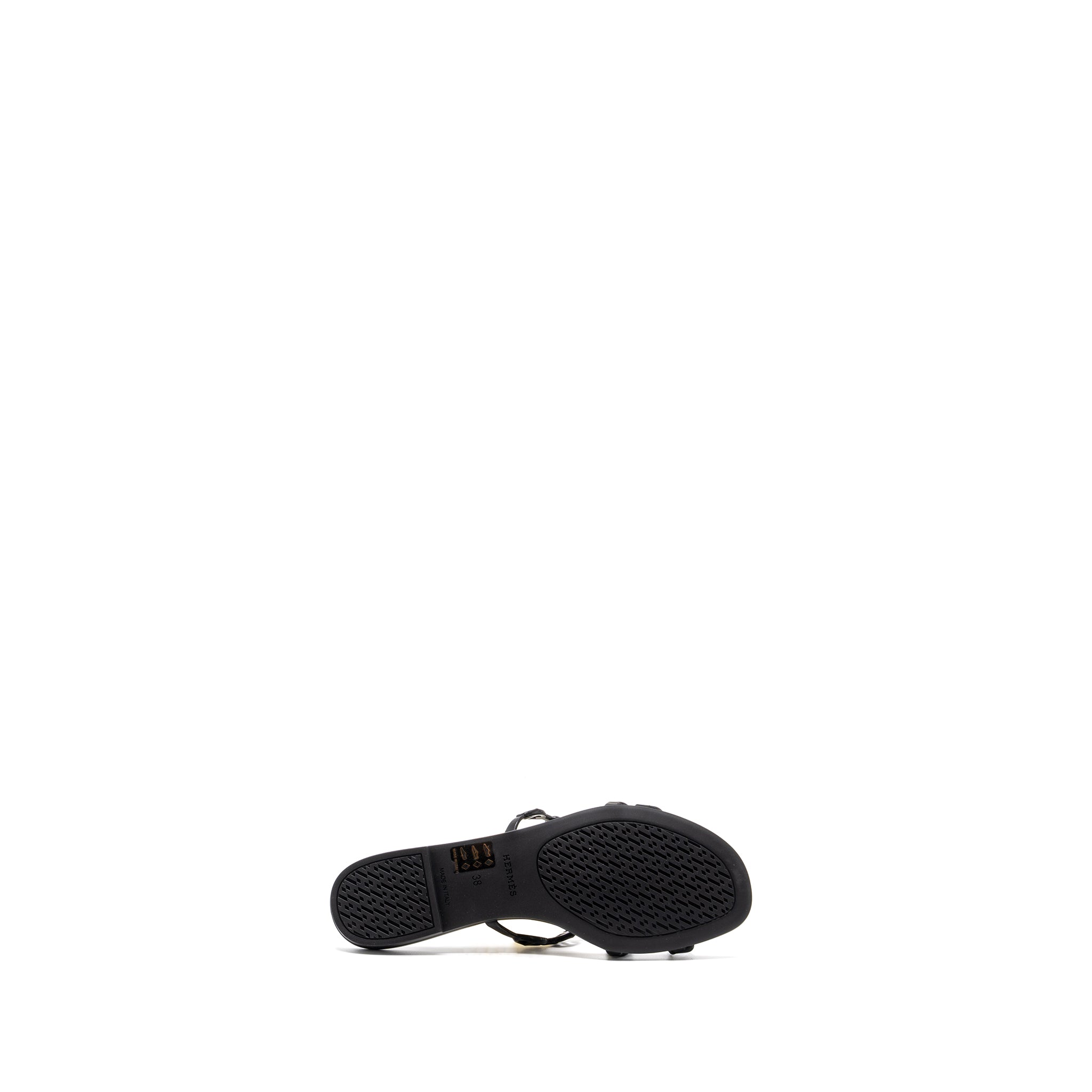 HERMES RIVAGE SANDALS RUBBER BLACK