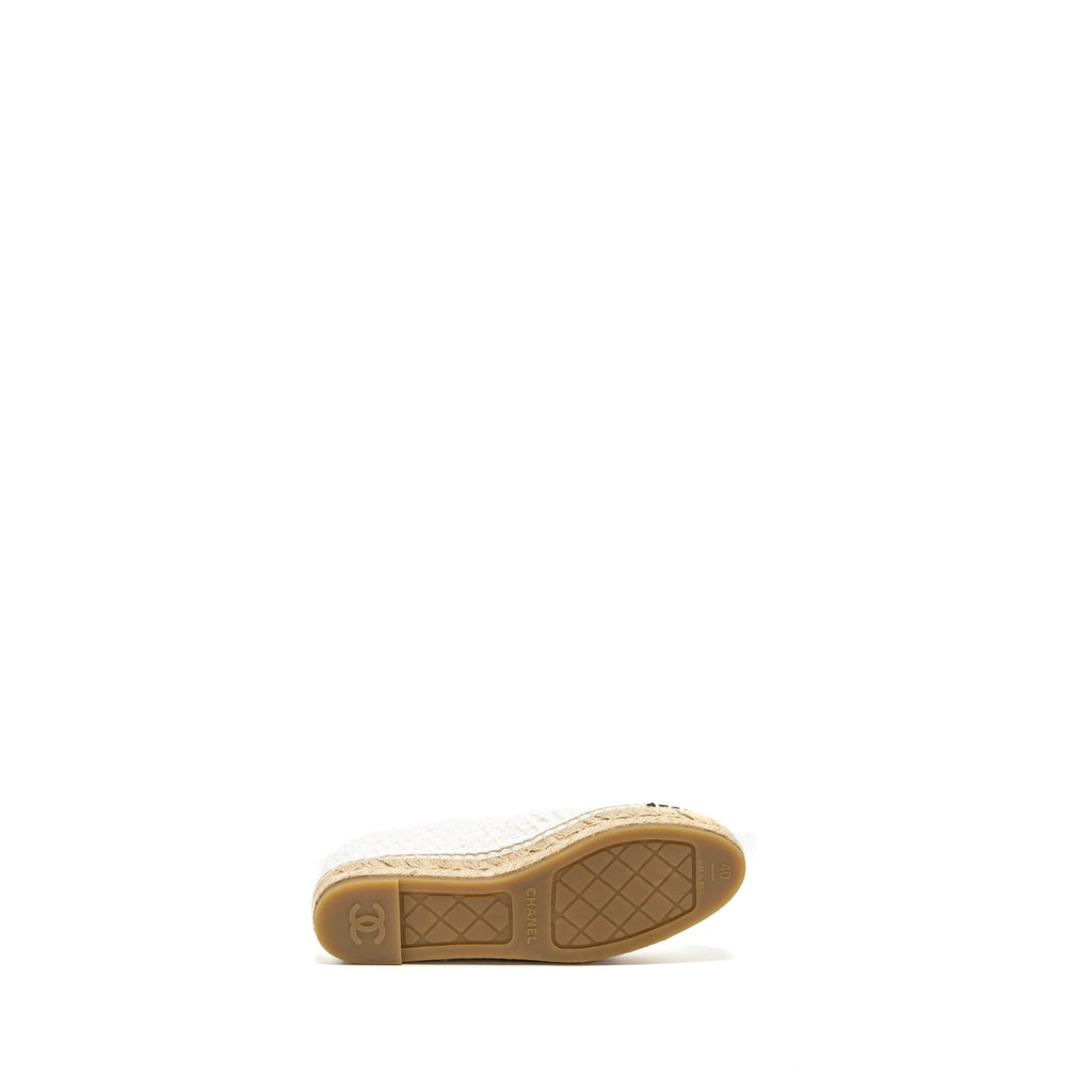 CHANEL ESPADRILLES COTTON/TWEED WHITE / BLACK
