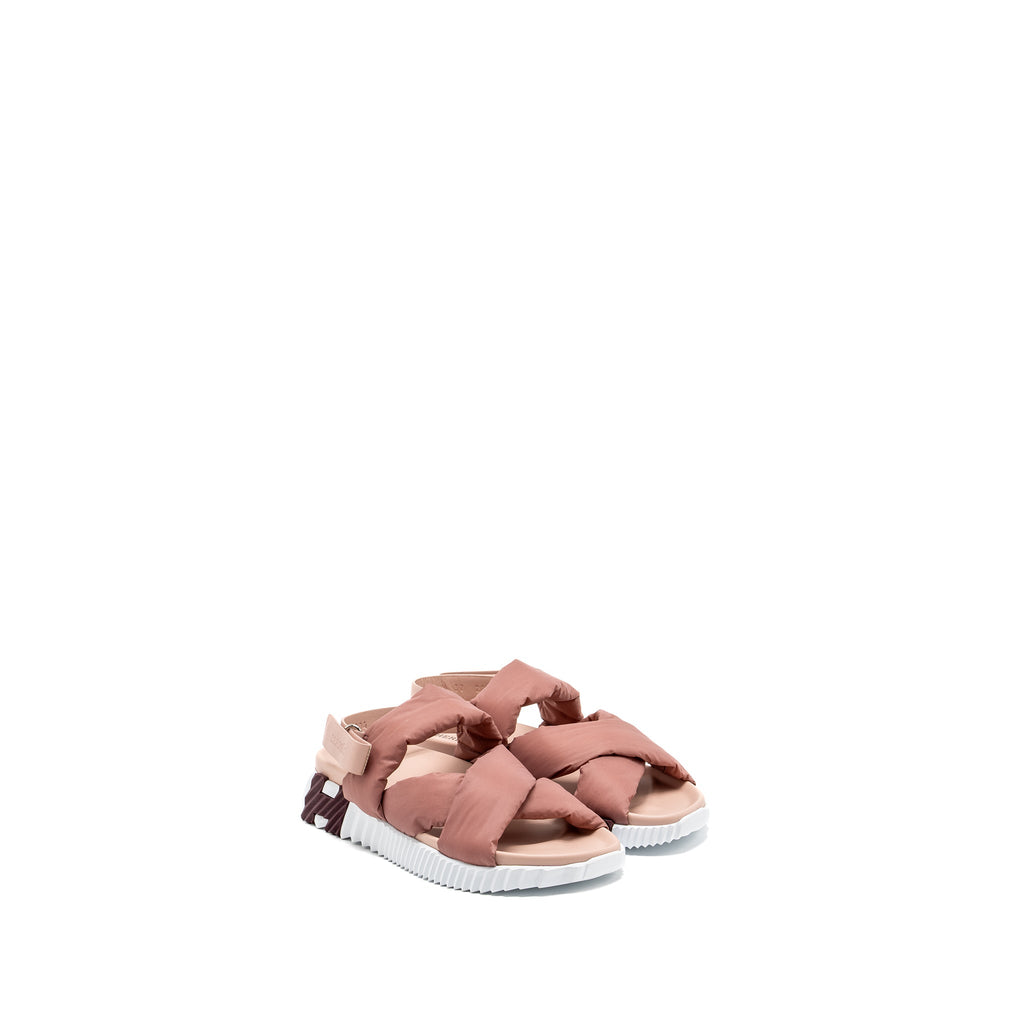 HERMES ELECTRIC SANDAL FABRIC/ CALFSKIN PINK