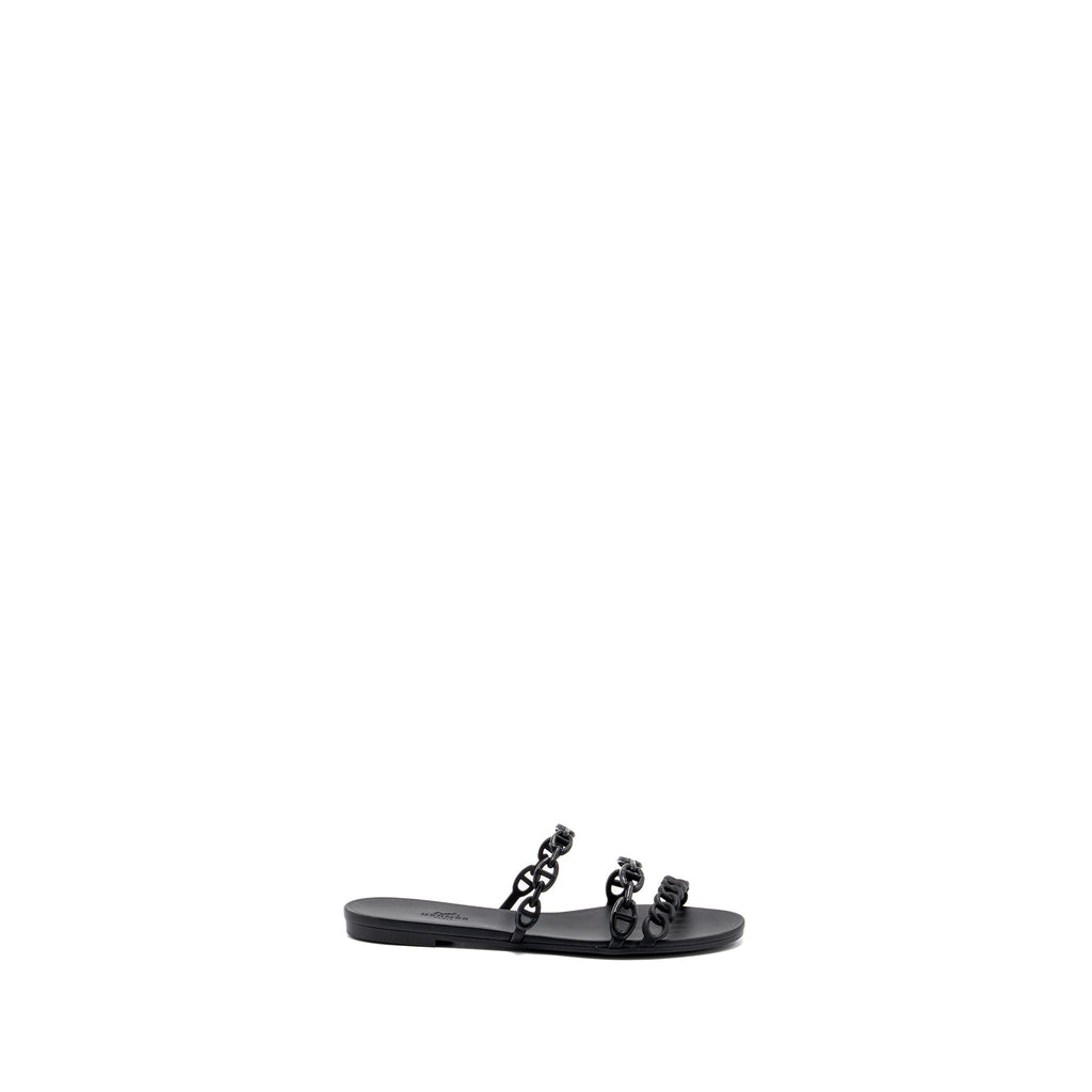 HERMES RIVAGE SANDALS RUBBER BLACK