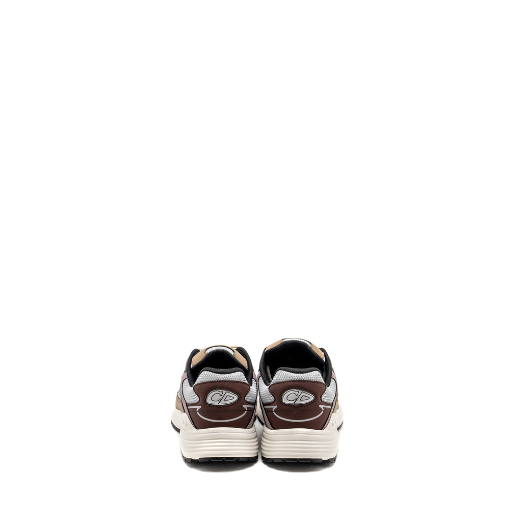 DIOR B30 LOW TRAINERS TECHNICAL MESH/CALFSKIN GREY/BROWN