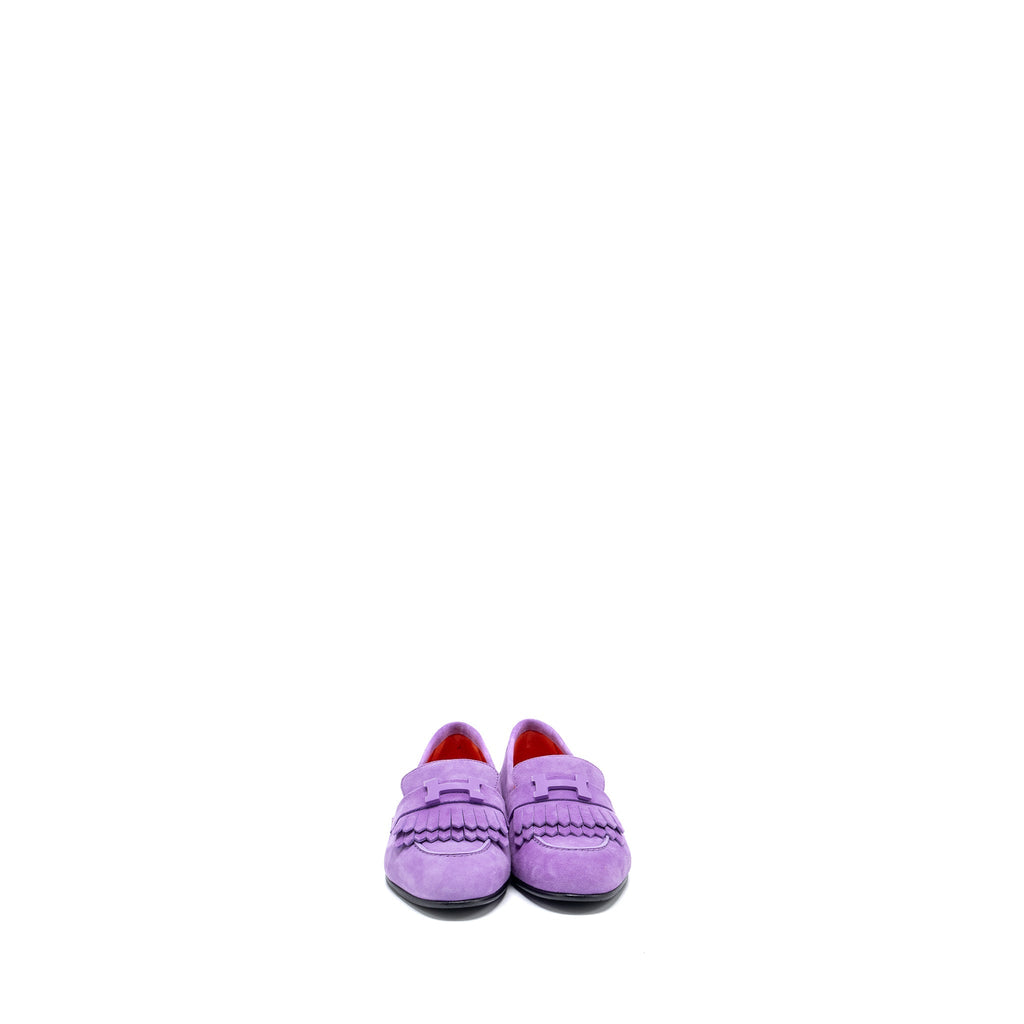 HERMES MOCASSINS ROYAL LOAFER SUEDE PURPLE
