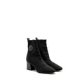 HERMES VOLVER ANKLE BOOTS CHENILLE KNIT/ CALFSKIN BLACK
