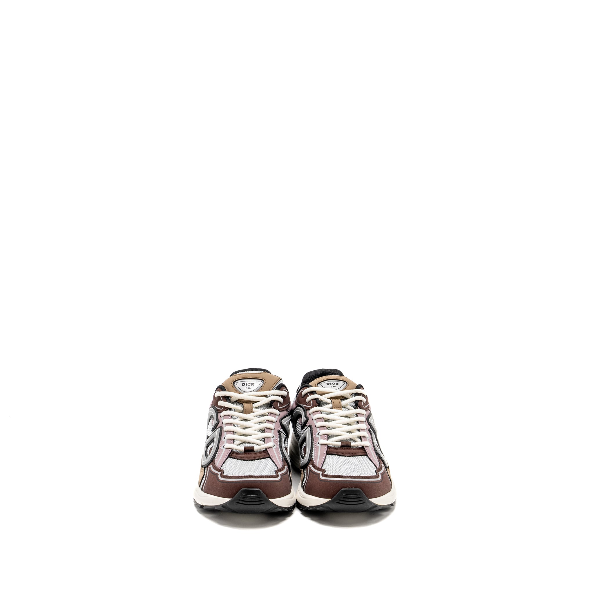 DIOR B30 LOW TRAINERS TECHNICAL MESH/CALFSKIN GREY/BROWN