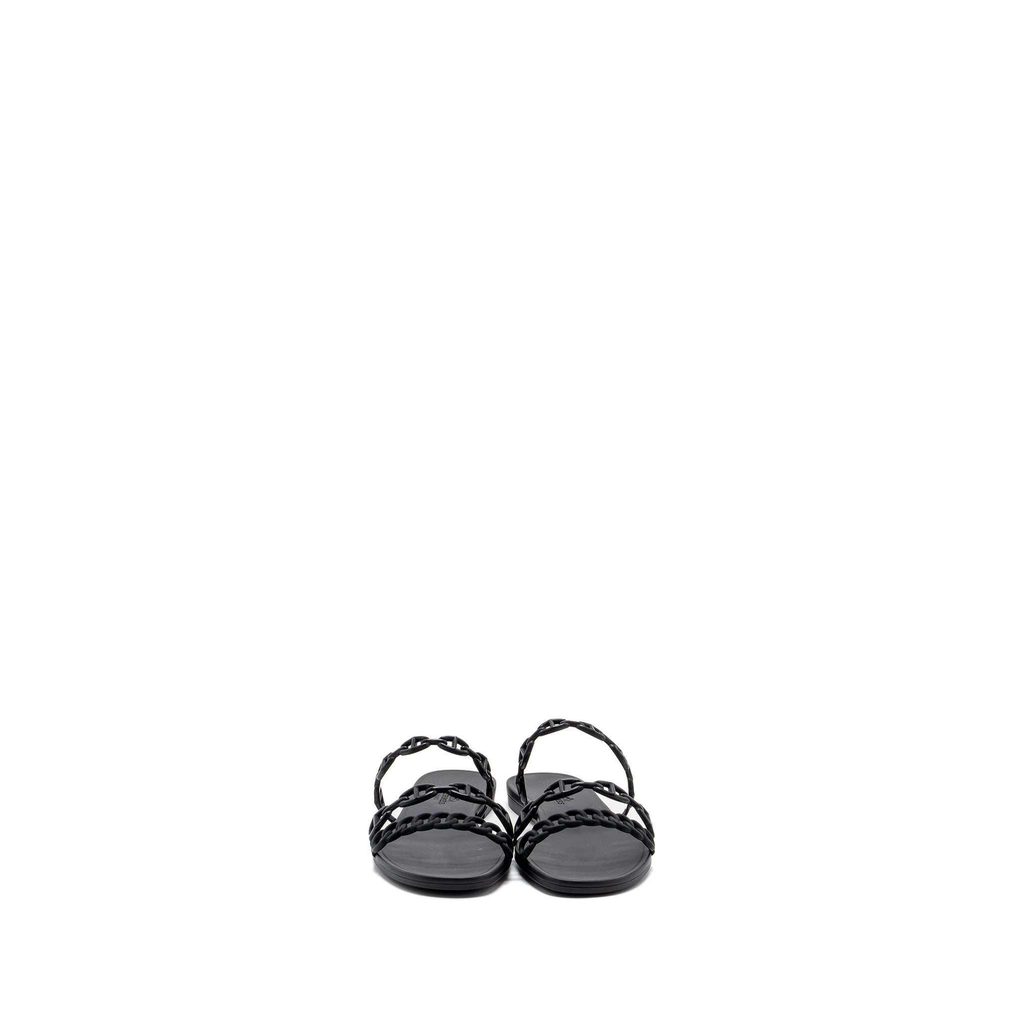 HERMES RIVAGE SANDALS RUBBER BLACK