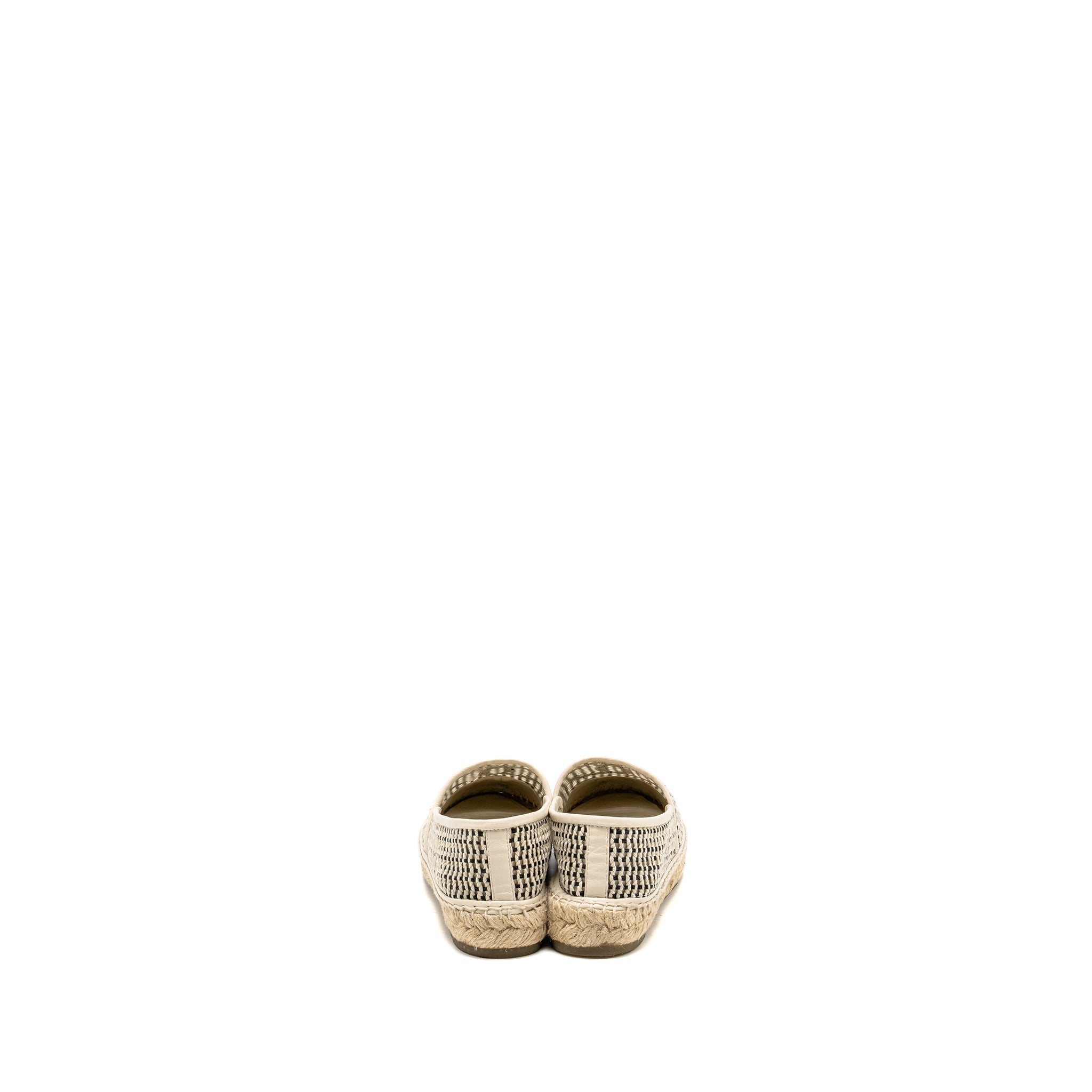 CHANEL 21P ESPADRILLES MESH/GROSGRAIN BEIGE/BLACK