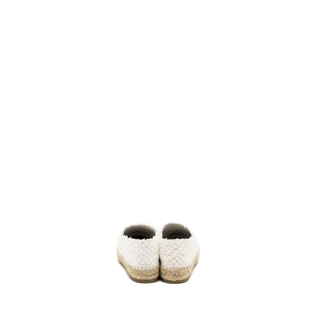 CHANEL ESPADRILLES COTTON/TWEED WHITE / BLACK