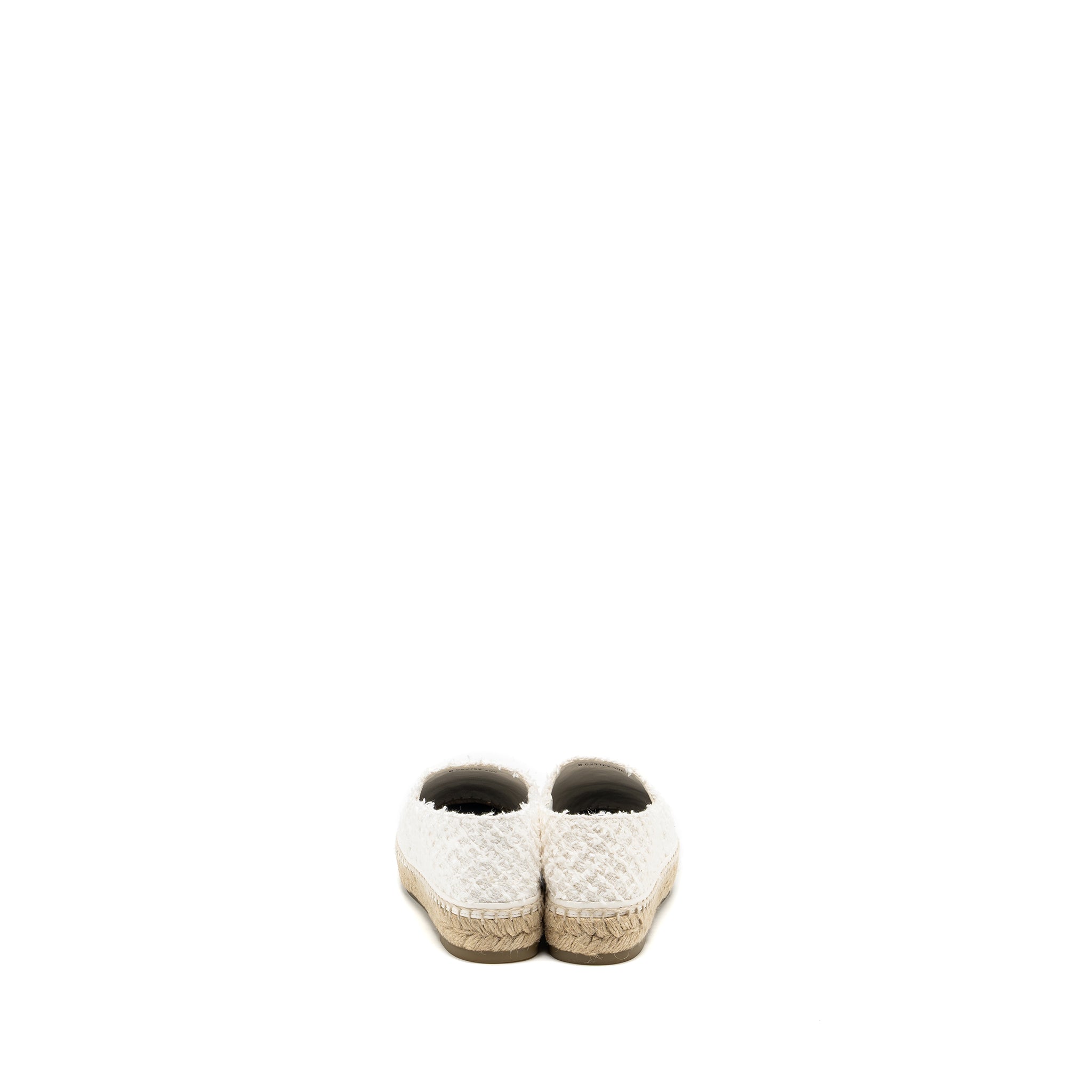 CHANEL ESPADRILLES COTTON/TWEED WHITE / BLACK